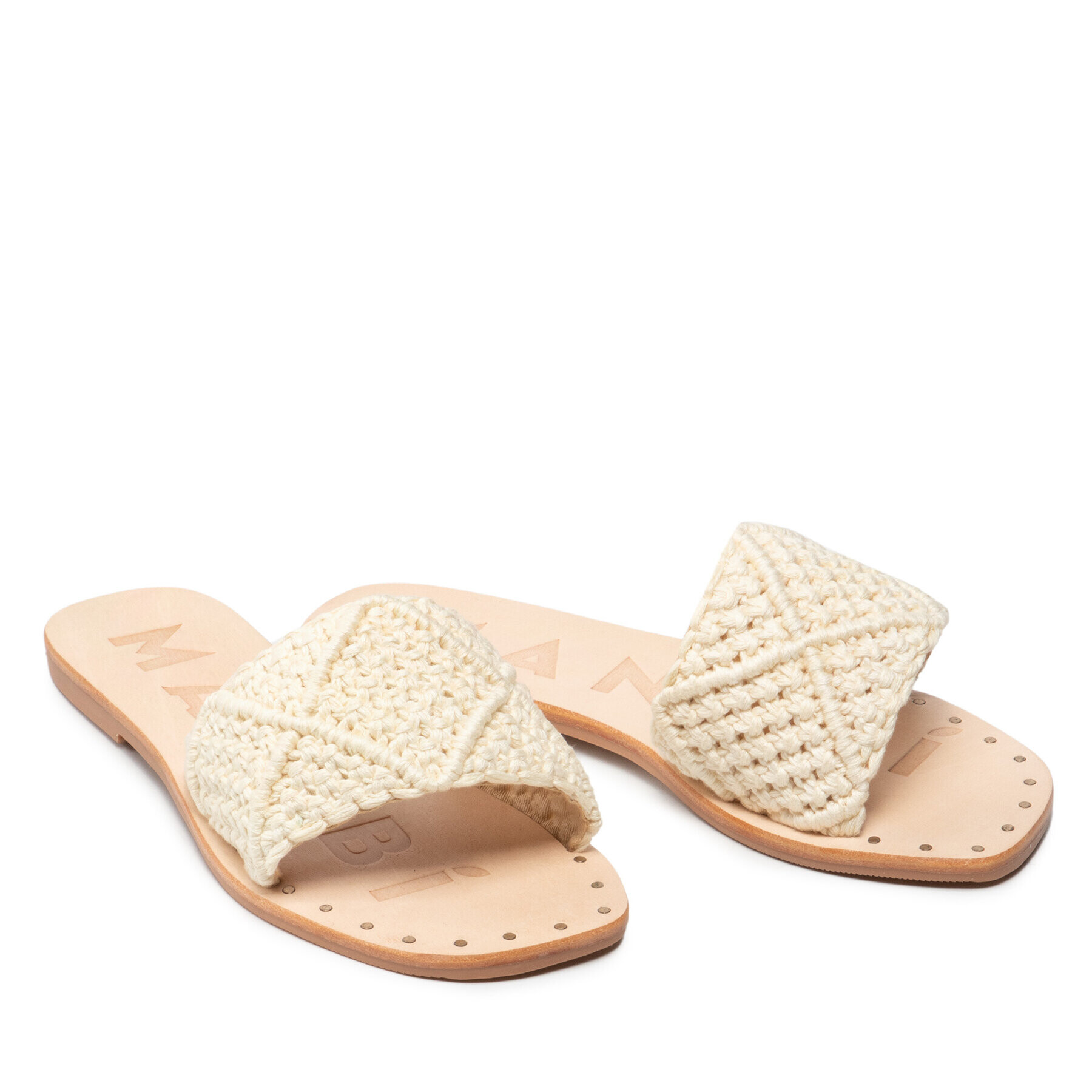 Manebi Чехли Leather Sandals S 6.9 Y0 Бежов - Pepit.bg