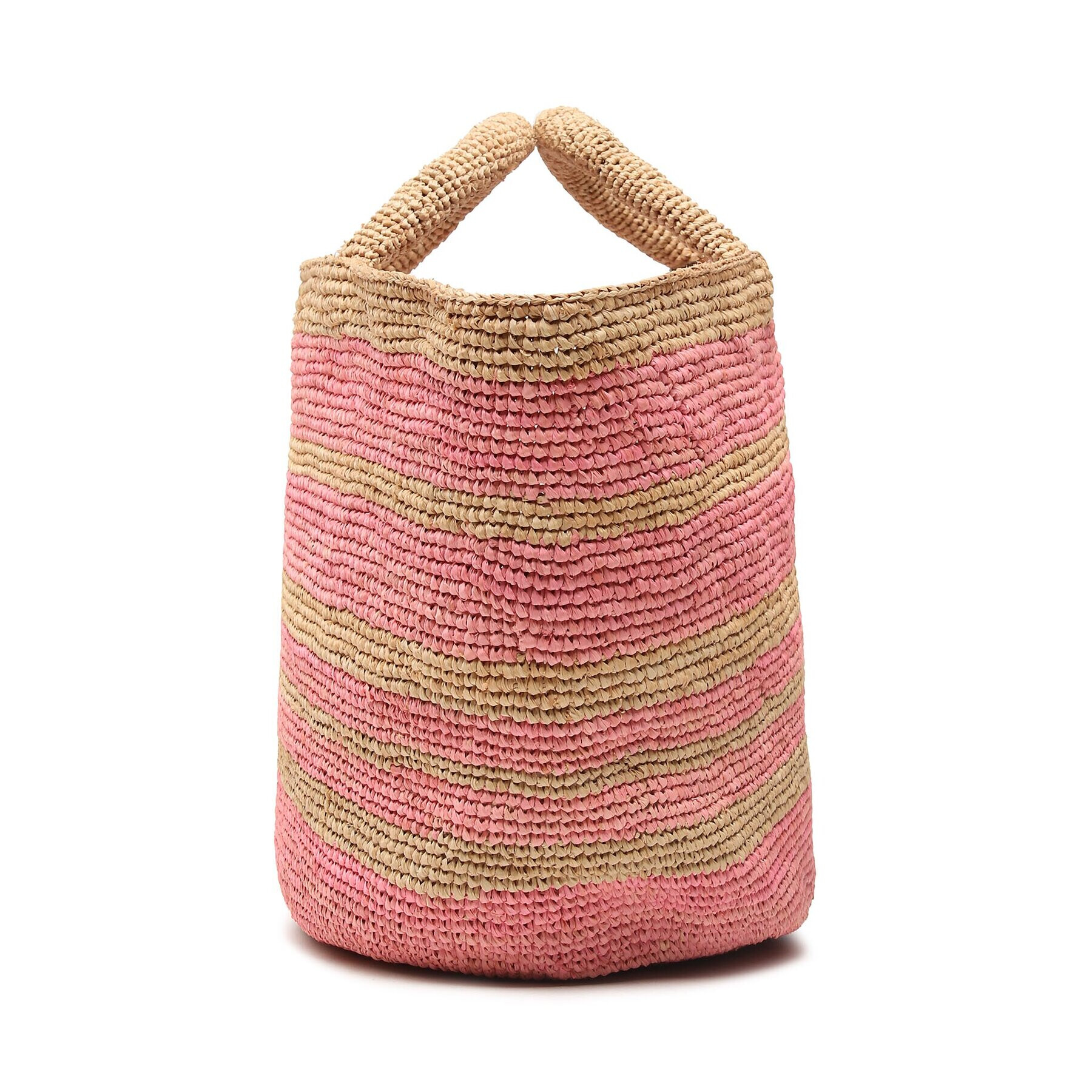 Manebi Дамска чанта Natural Raffia Panier V 5.8 AK Розов - Pepit.bg