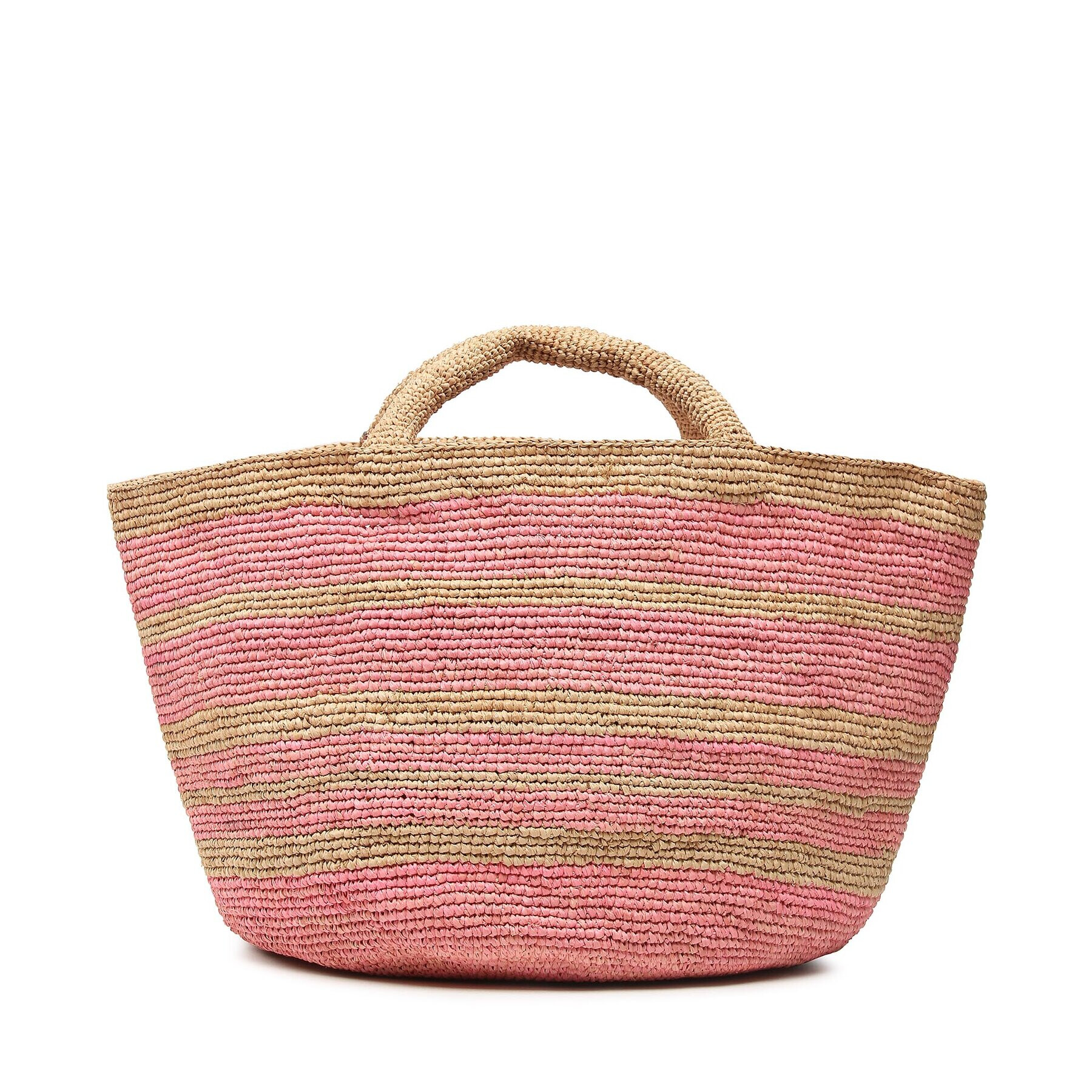 Manebi Дамска чанта Natural Raffia Panier V 5.8 AK Розов - Pepit.bg