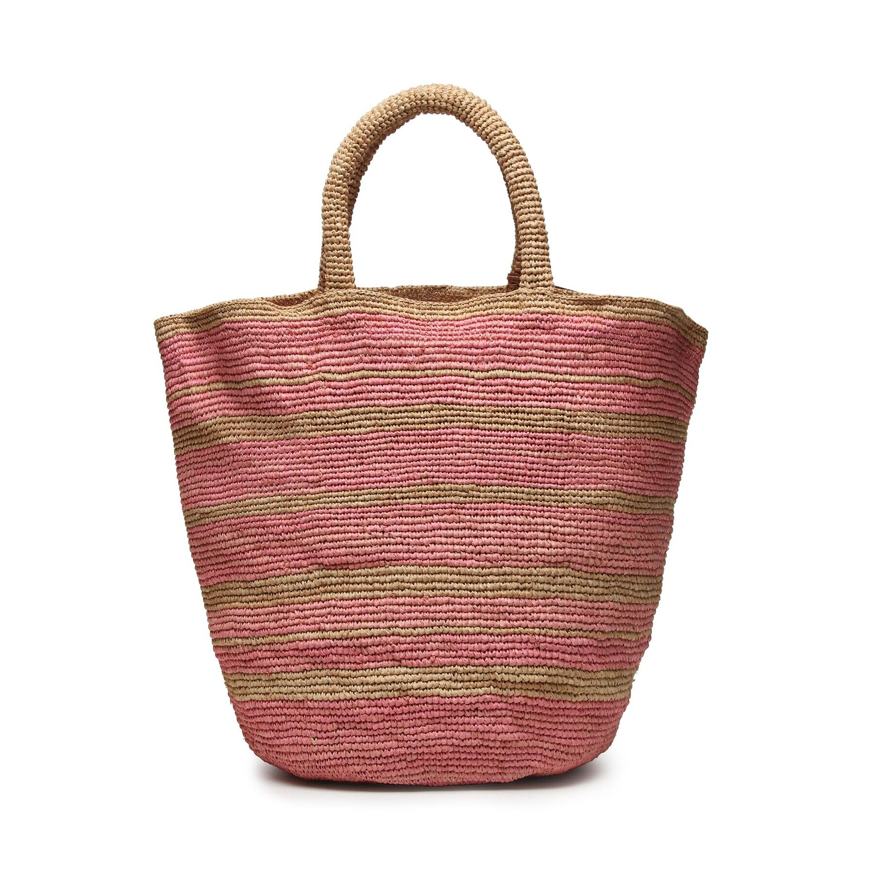 Manebi Дамска чанта Natural Raffia Summer Bag v 5.8 AD Розов - Pepit.bg