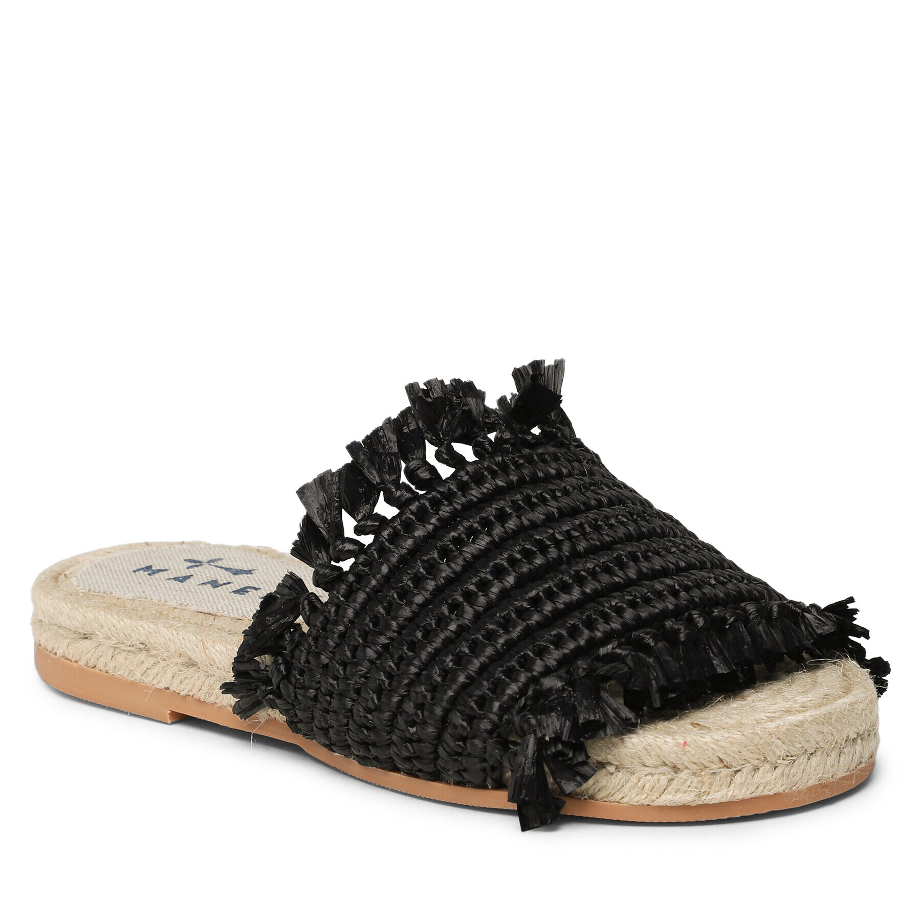 Manebi Еспадрили Fringed Knots Raffia Jute Sandals V 3.1 Y0 Черен - Pepit.bg