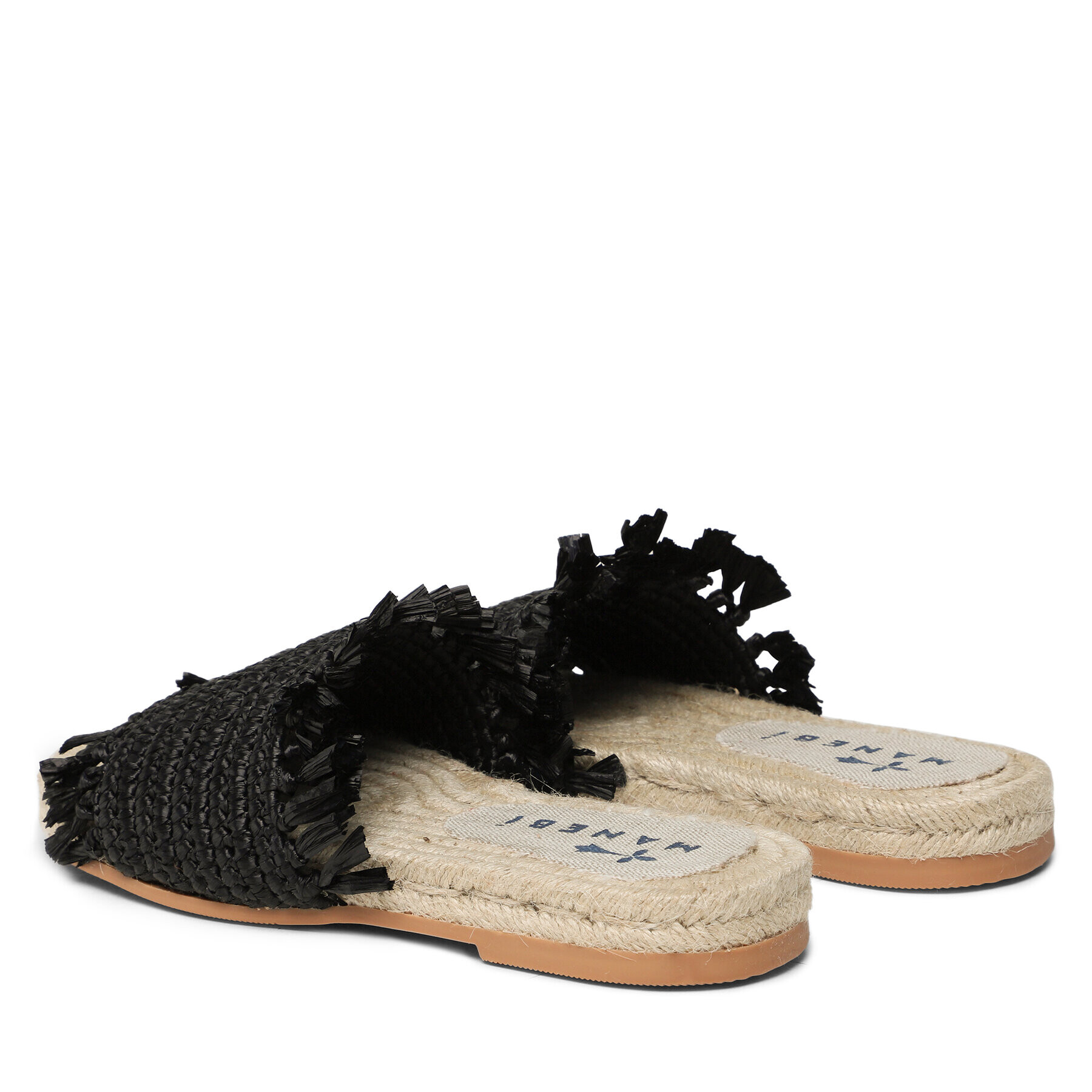 Manebi Еспадрили Fringed Knots Raffia Jute Sandals V 3.1 Y0 Черен - Pepit.bg