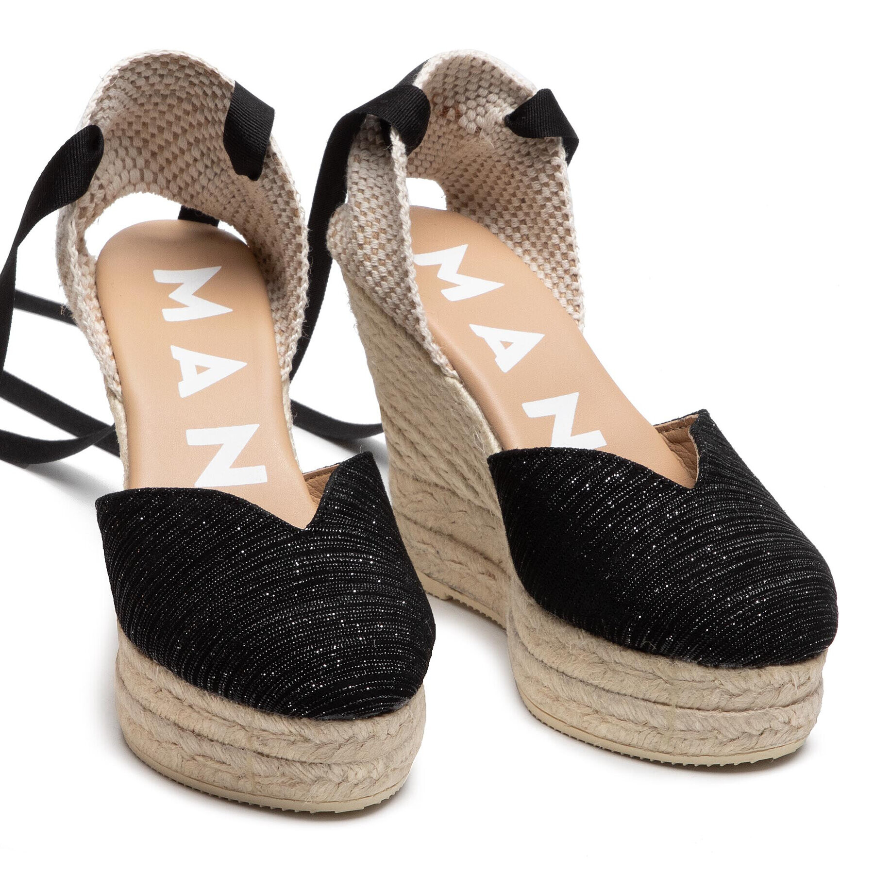Manebi Еспадрили Heart Shape Wedges G 0.1 WH Черен - Pepit.bg