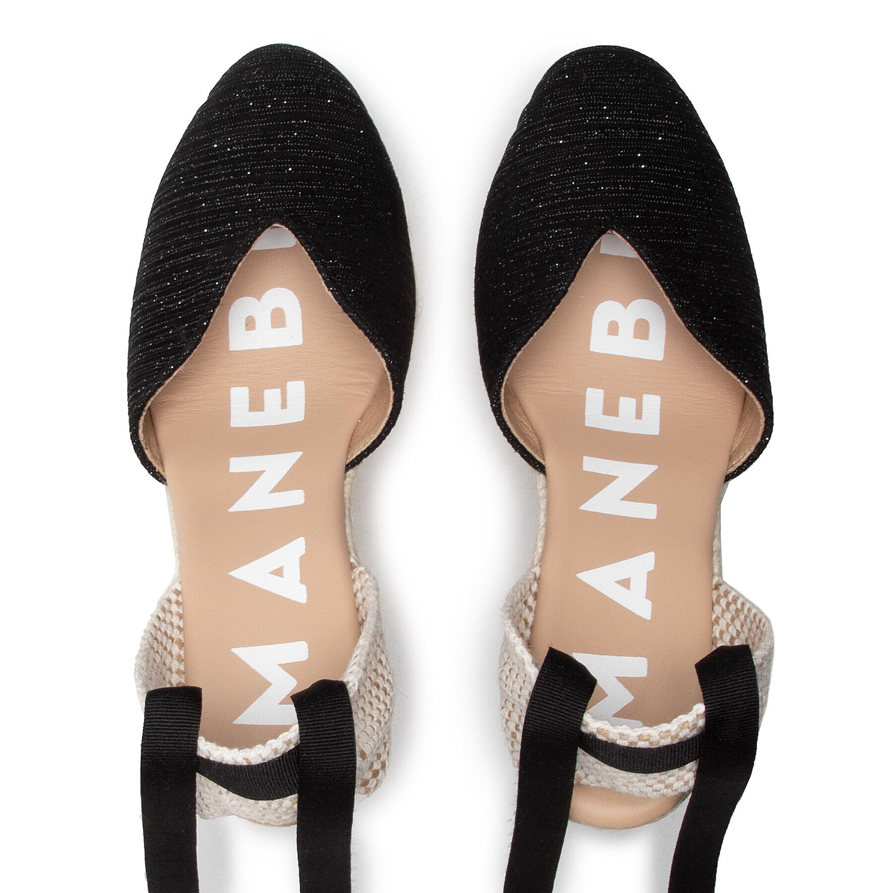 Manebi Еспадрили Heart Shape Wedges G 0.1 WH Черен - Pepit.bg