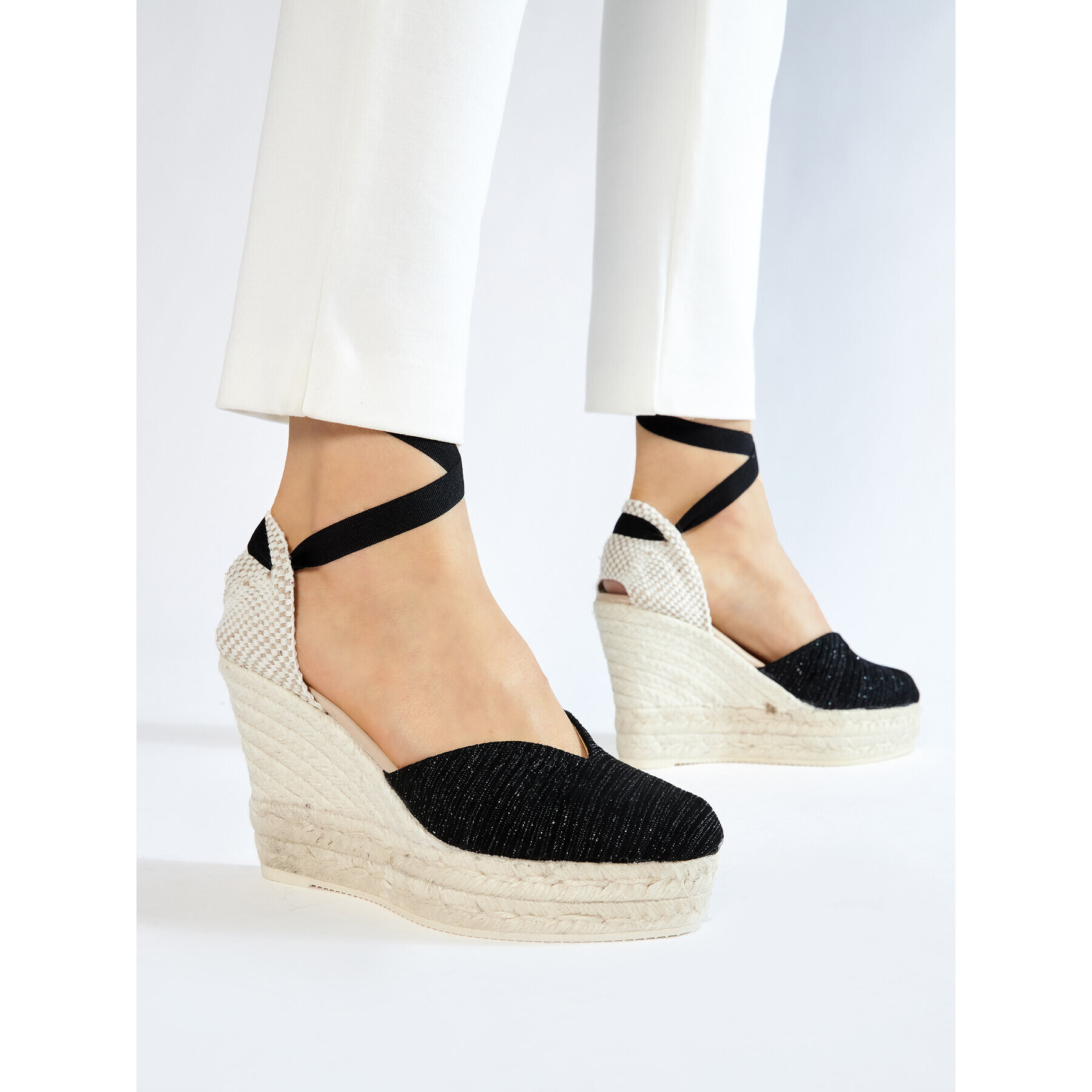 Manebi Еспадрили Heart Shape Wedges G 0.1 WH Черен - Pepit.bg
