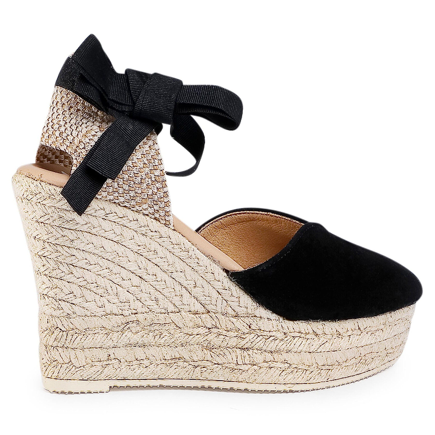 Manebi Еспадрили Heart Shape Wedges K 1.0 WH Черен - Pepit.bg