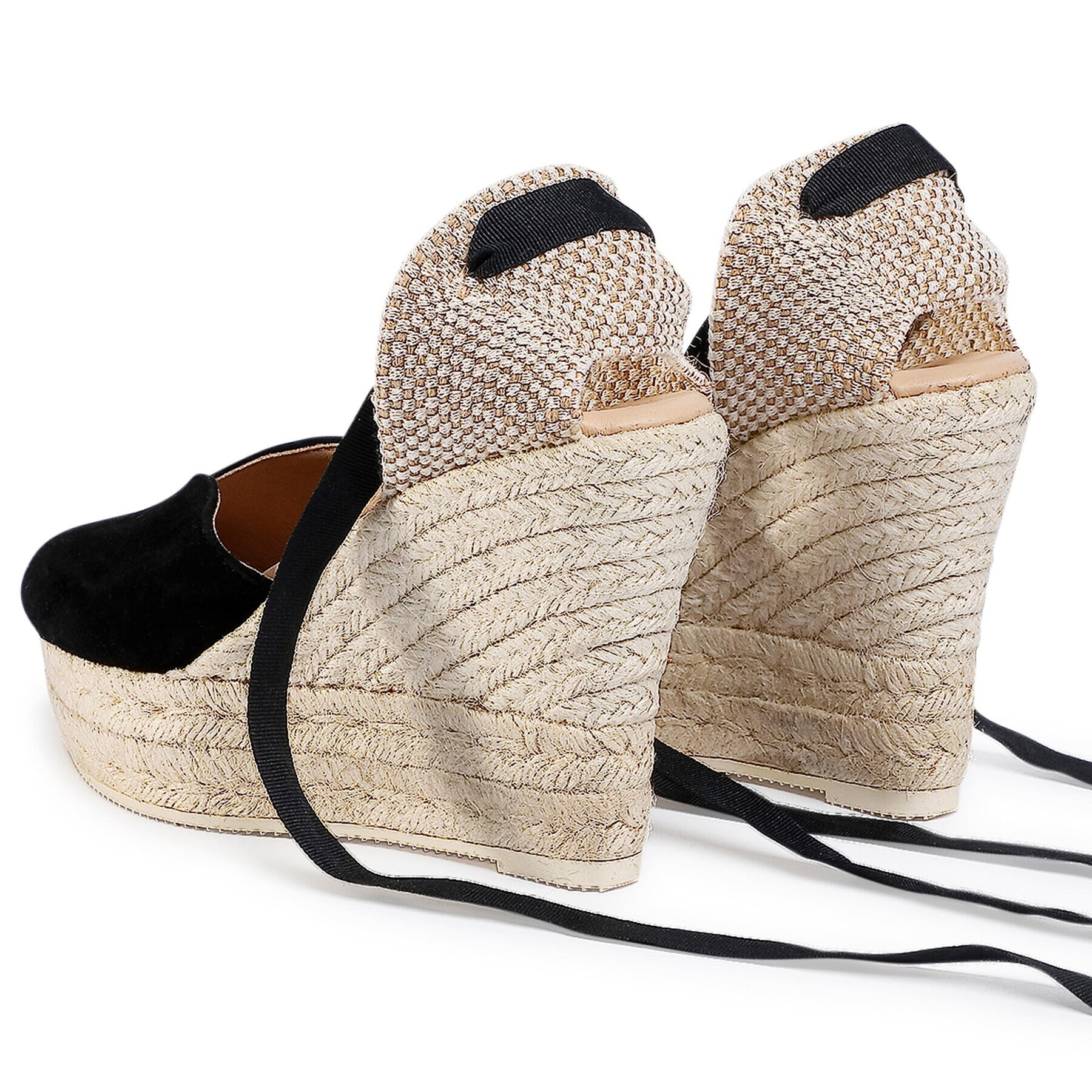 Manebi Еспадрили Heart Shape Wedges K 1.0 WH Черен - Pepit.bg