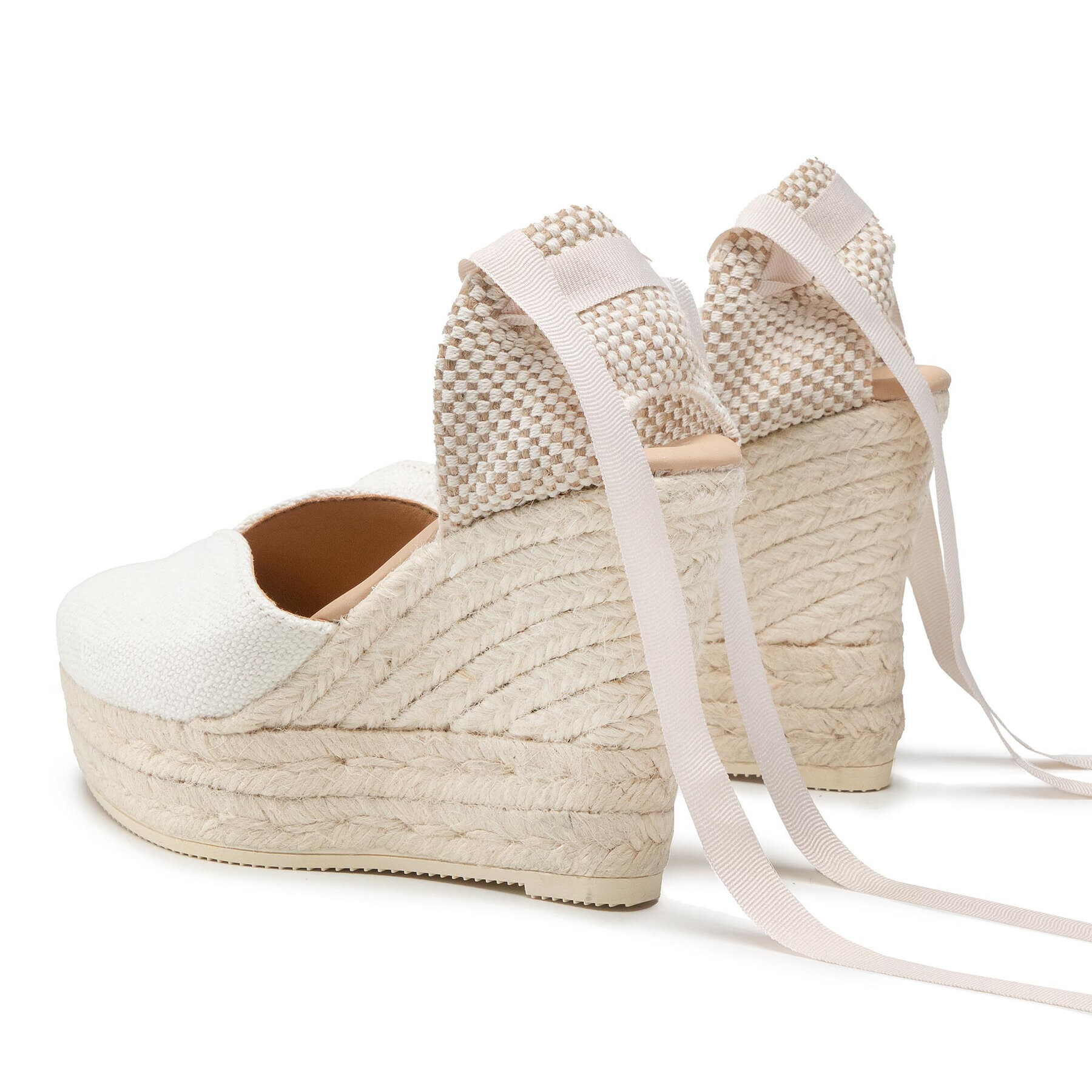 Manebi Еспадрили Heart Shape Wedges O 7.0 Wh Бял - Pepit.bg