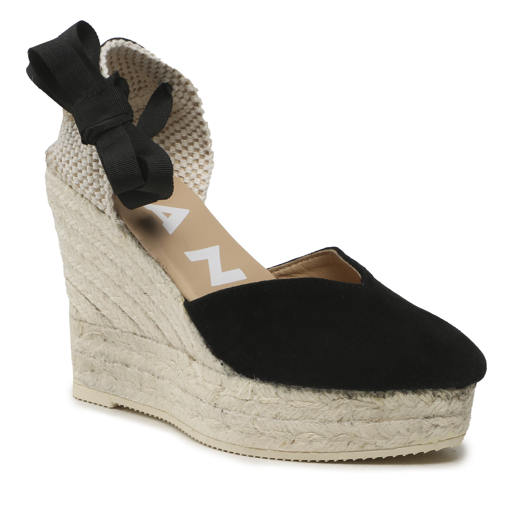 Manebi Еспадрили Heart-Shaped Wedge Espadrilles K 1.0 WH Черен - Pepit.bg