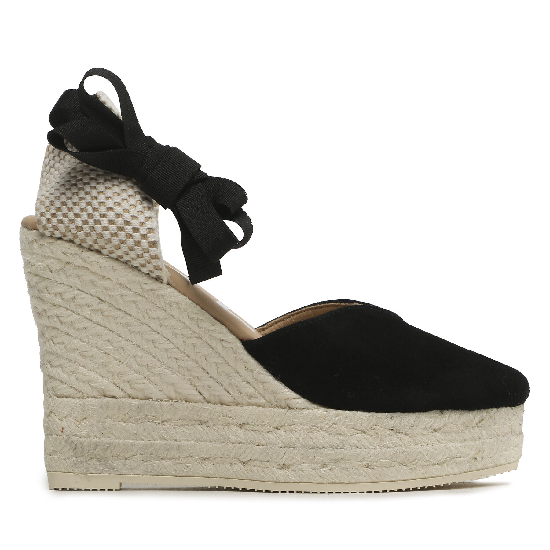 Manebi Еспадрили Heart-Shaped Wedge Espadrilles K 1.0 WH Черен - Pepit.bg