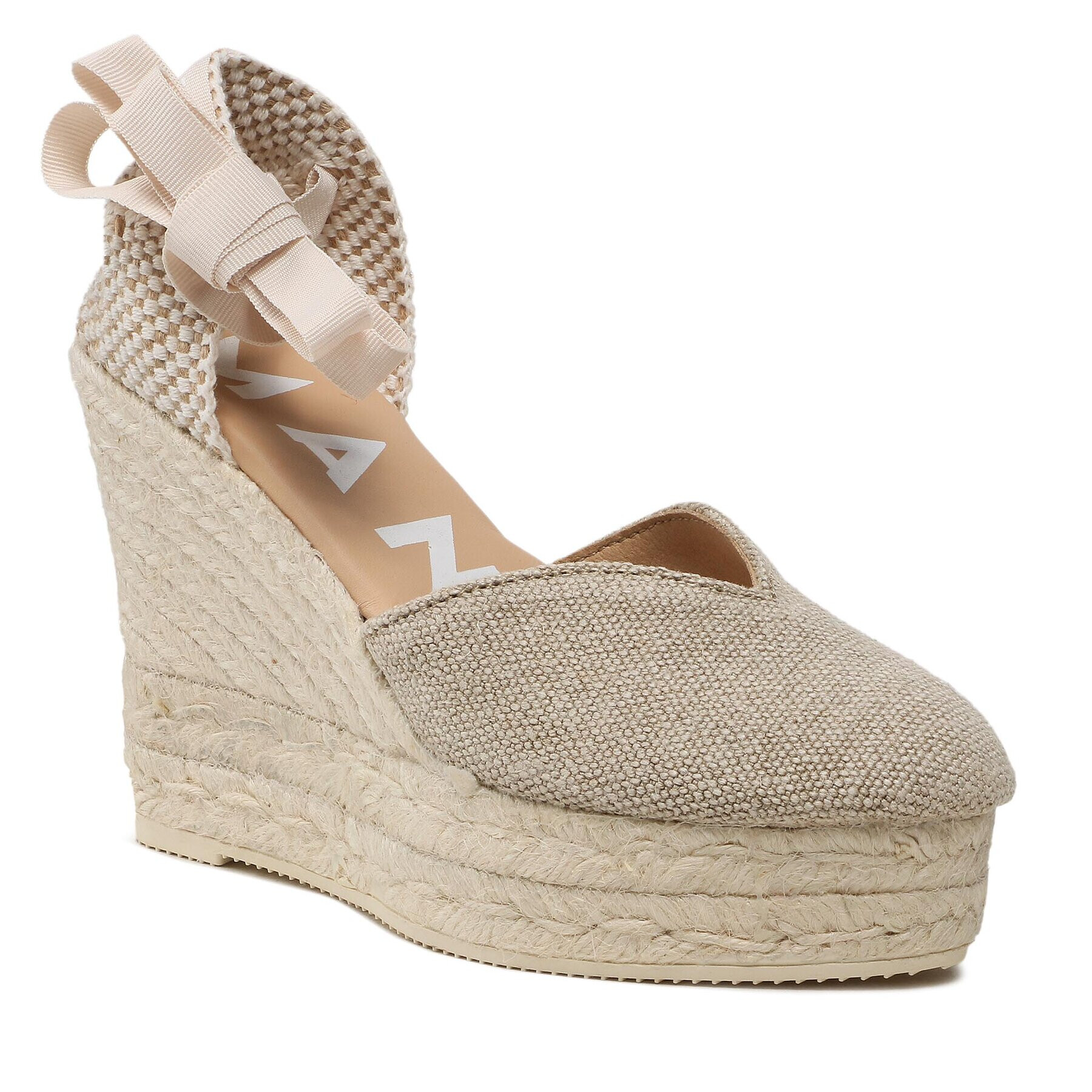 Manebi Еспадрили Heart-Shaped Wedge Espadrilles O 7.1 WH Бежов - Pepit.bg