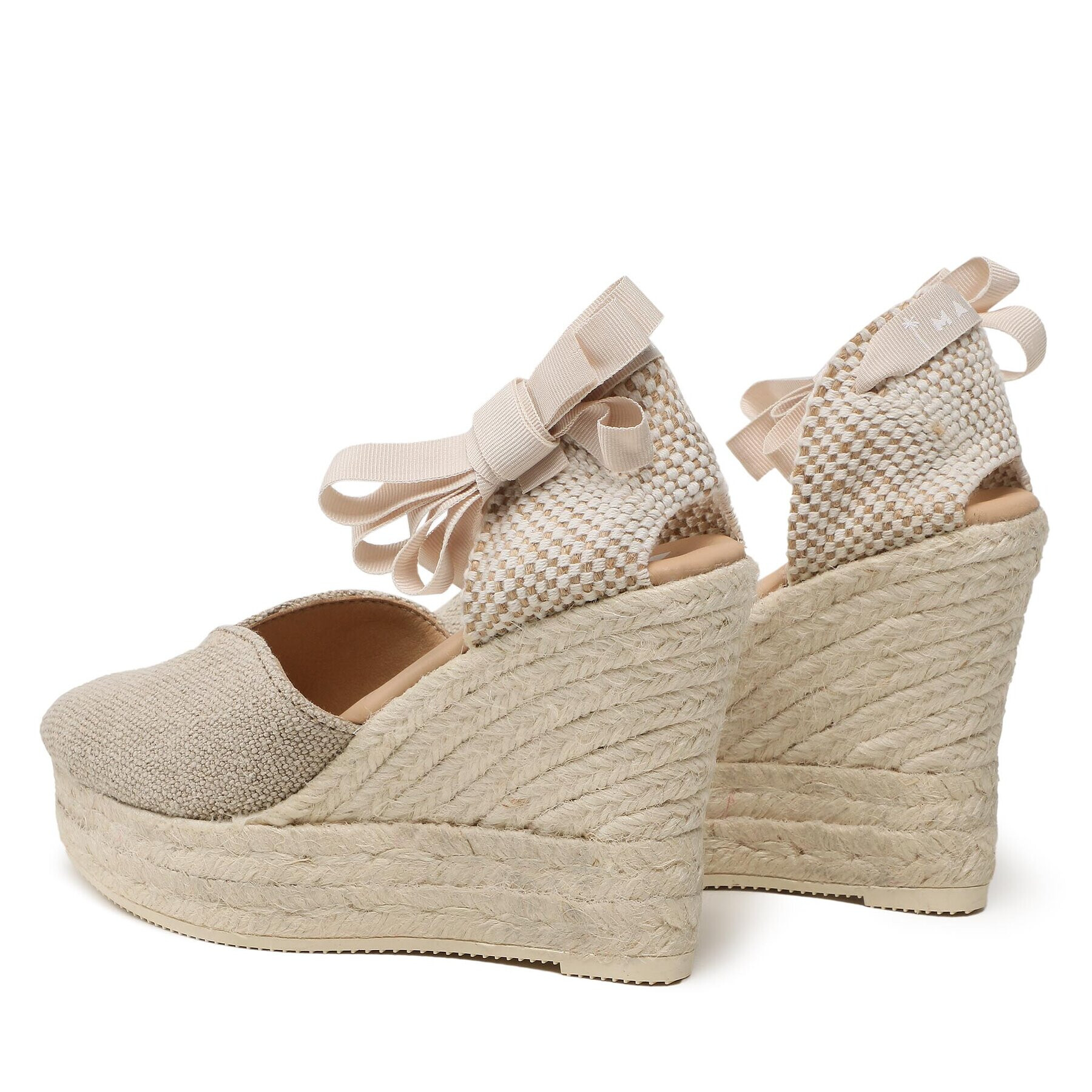 Manebi Еспадрили Heart-Shaped Wedge Espadrilles O 7.1 WH Бежов - Pepit.bg