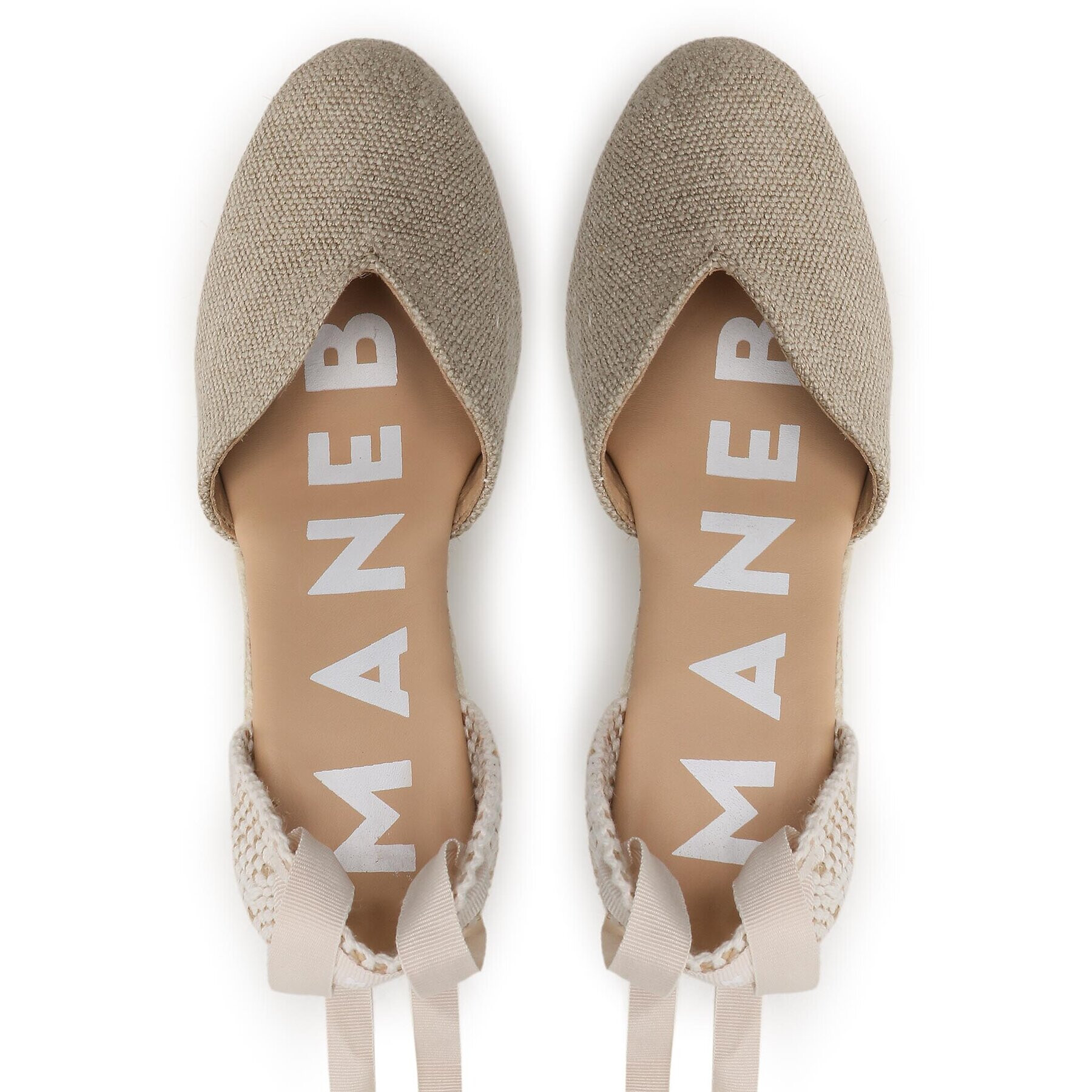 Manebi Еспадрили Heart-Shaped Wedge Espadrilles O 7.1 WH Бежов - Pepit.bg