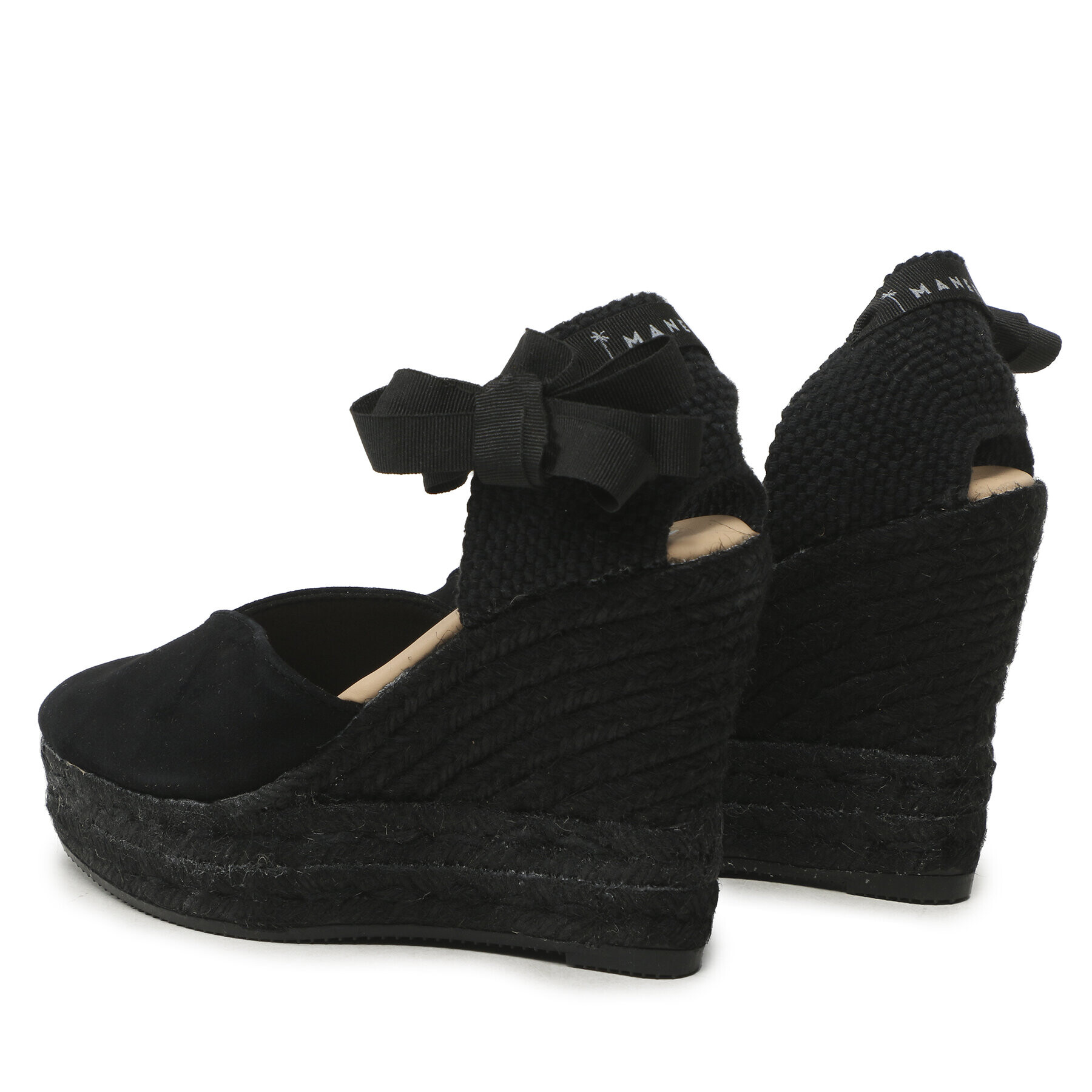 Manebi Еспадрили Heart-Shaped Wedge Espadrilles R 2.2 WH Черен - Pepit.bg