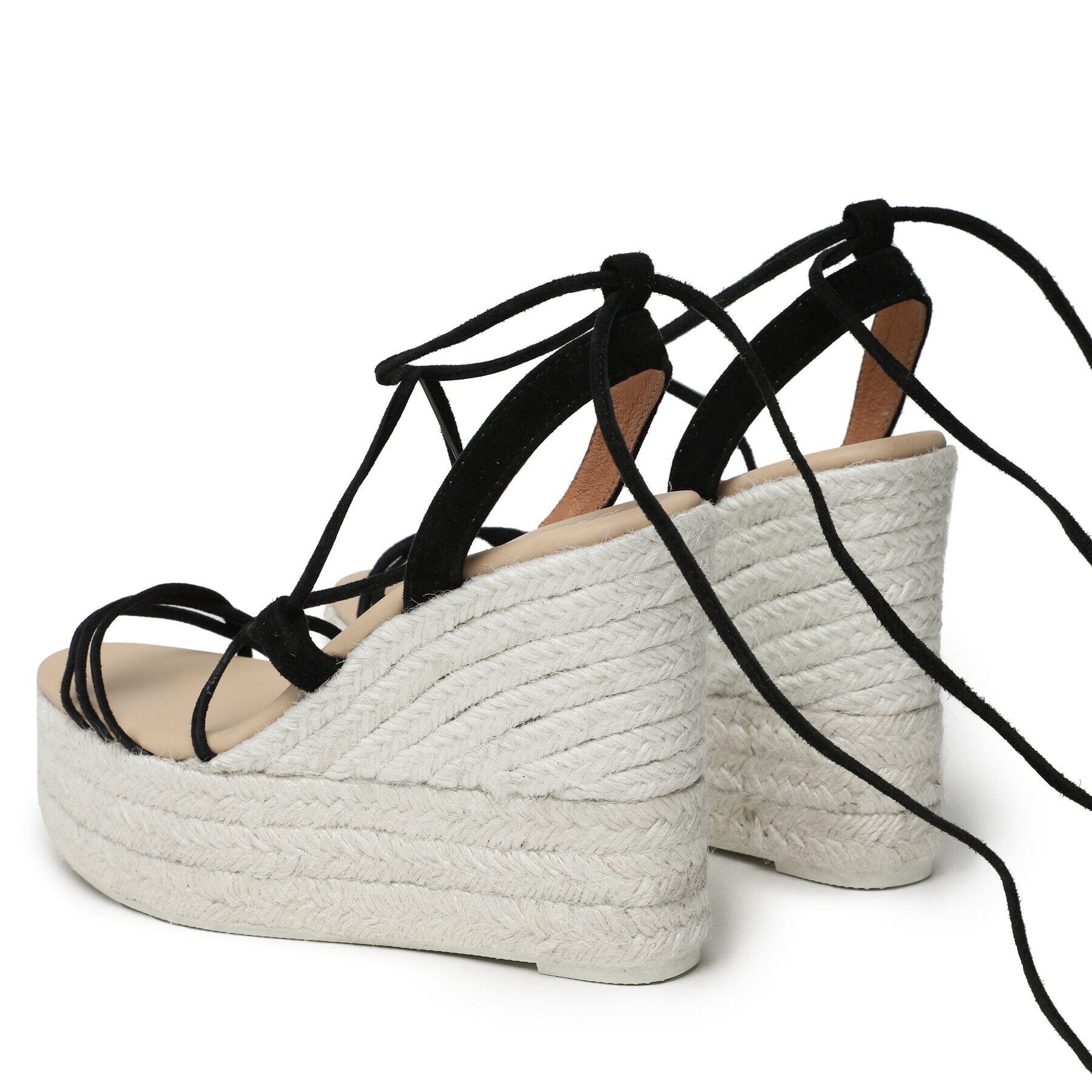 Manebi Еспадрили Lace-Up Wedge Espadrilles L 8.6 WA Черен - Pepit.bg