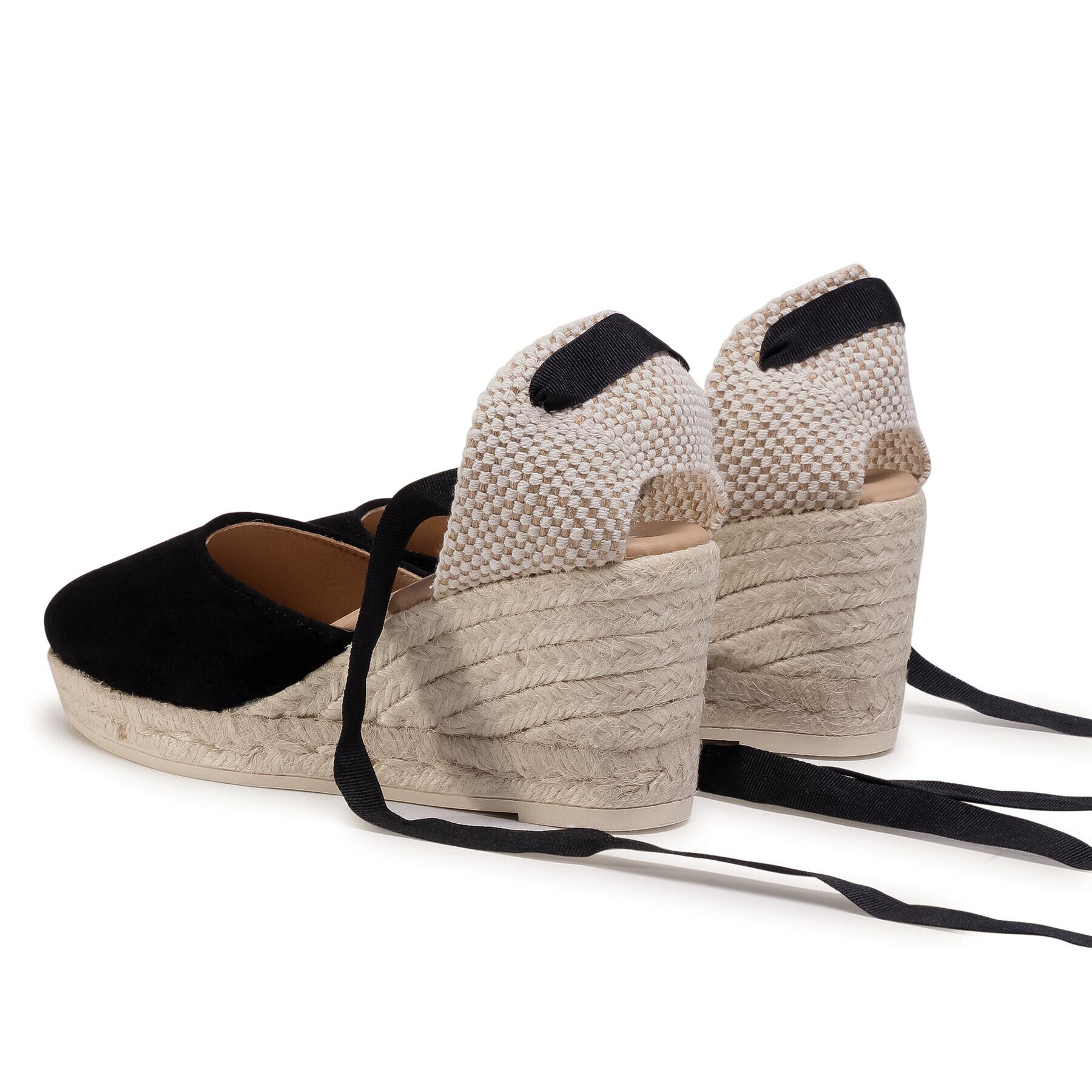 Manebi Еспадрили Low Wedge Valenciana K 1.0 WL Черен - Pepit.bg