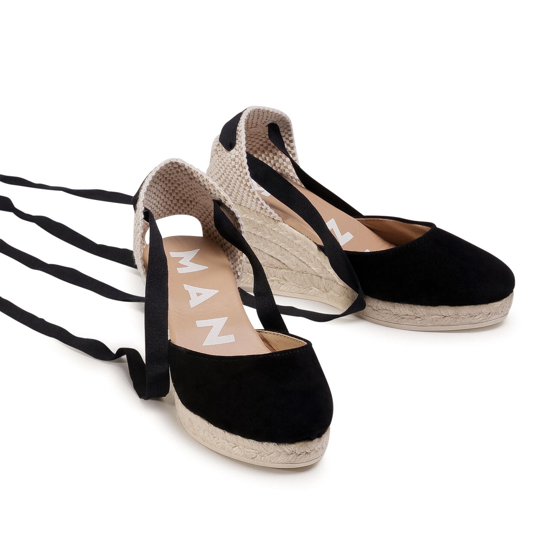 Manebi Еспадрили Low Wedge Valenciana K 1.0 WL Черен - Pepit.bg