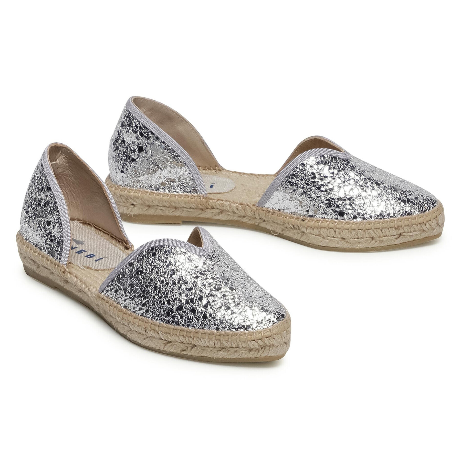 Manebi Еспадрили Open-Side Flats G 0.3 O0 Сребрист - Pepit.bg