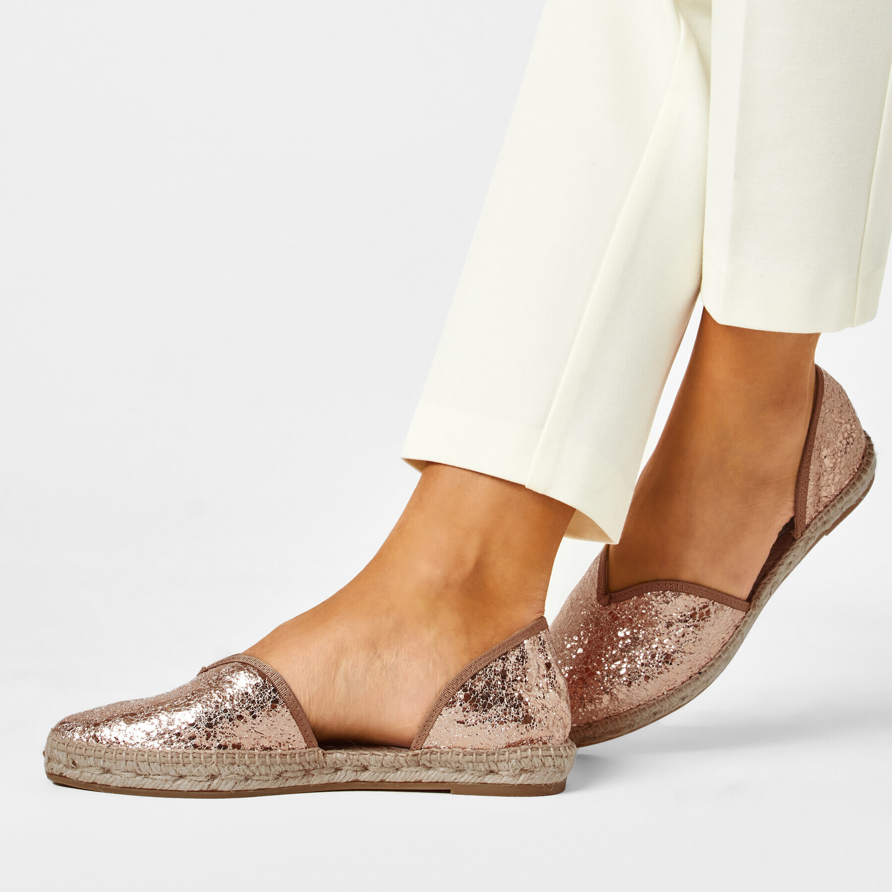 Manebi Еспадрили Open-Side Flats G 0.4 O0 Златист - Pepit.bg