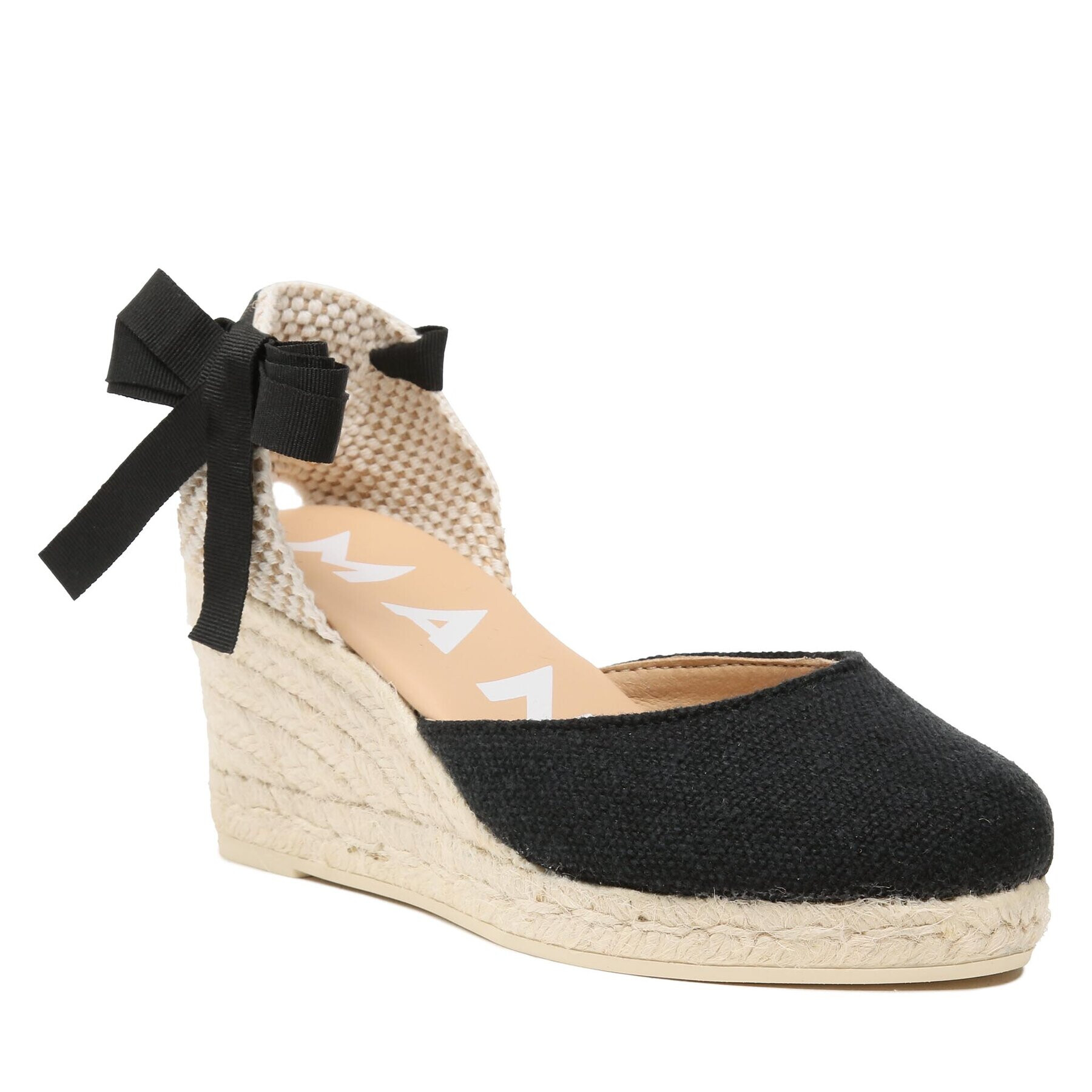 Manebi Еспадрили Organic Hemp Low Wedge Espadrilles O 7.9 WL Черен - Pepit.bg