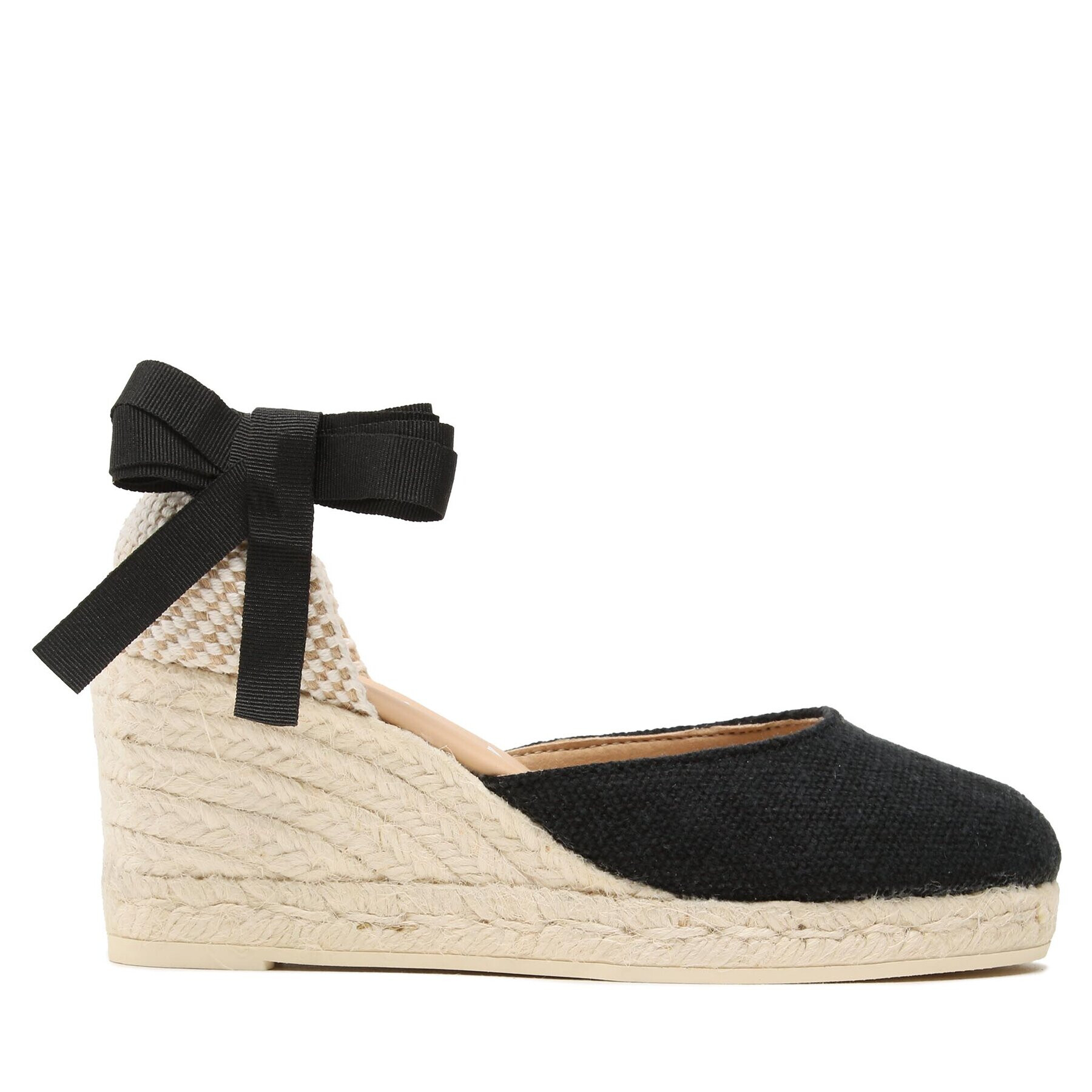 Manebi Еспадрили Organic Hemp Low Wedge Espadrilles O 7.9 WL Черен - Pepit.bg