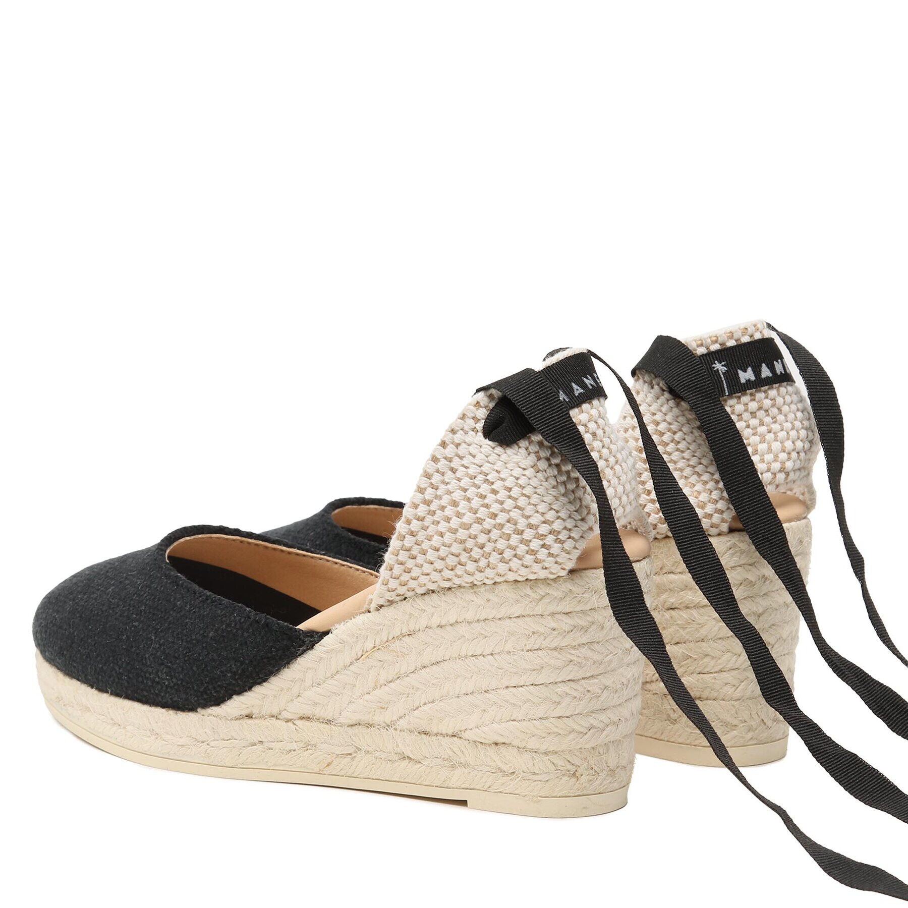 Manebi Еспадрили Organic Hemp Low Wedge Espadrilles O 7.9 WL Черен - Pepit.bg