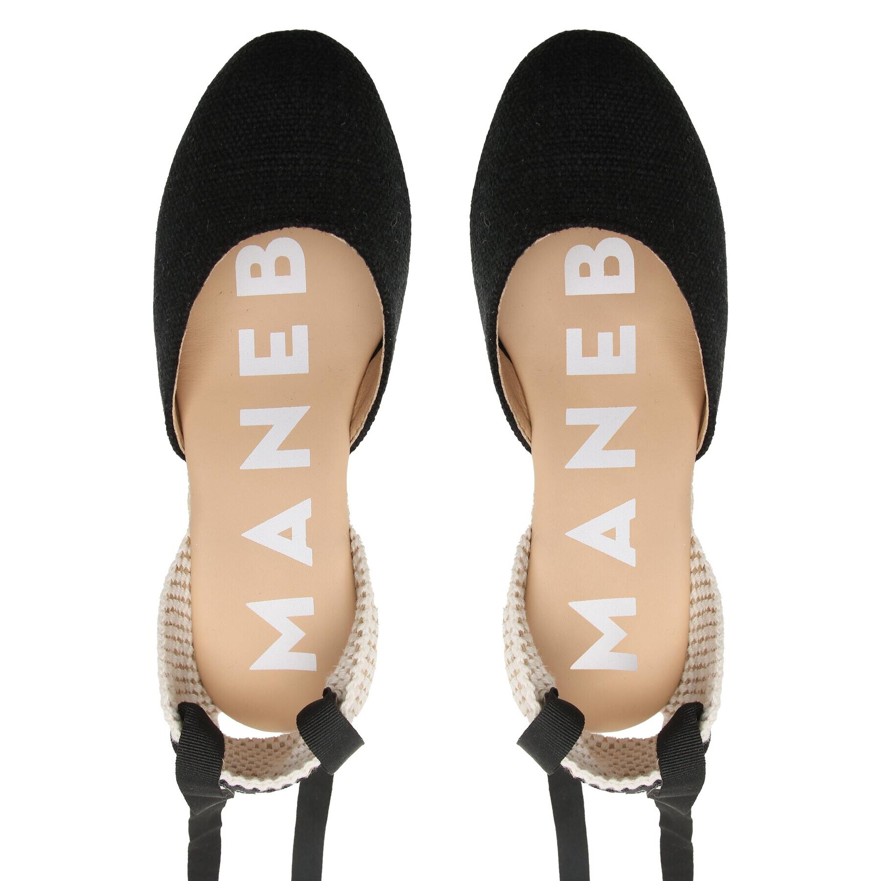 Manebi Еспадрили Organic Hemp Low Wedge Espadrilles O 7.9 WL Черен - Pepit.bg