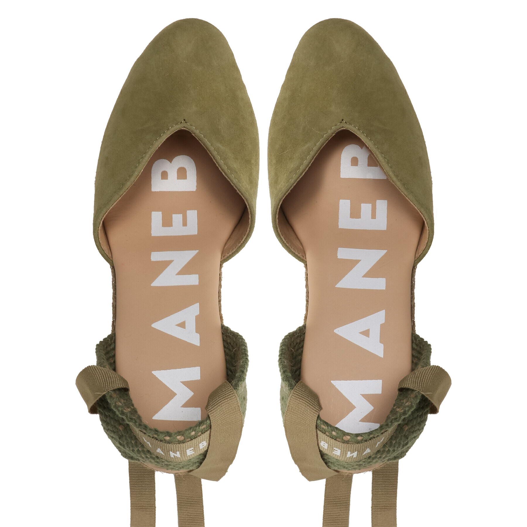 Manebi Еспадрили Shaped Wedge Espadrilles R 2.1 WH Зелен - Pepit.bg