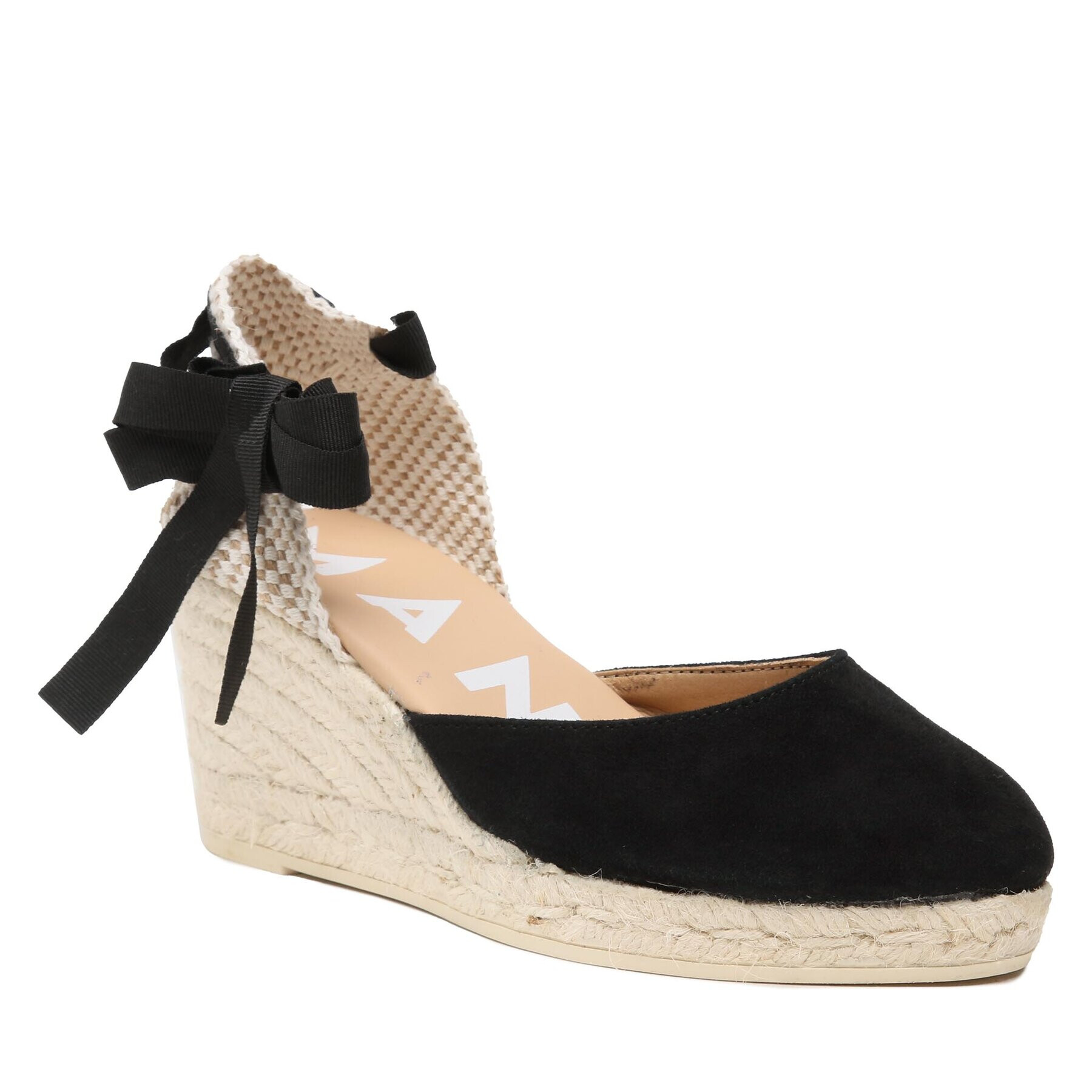 Manebi Еспадрили Soft Suede Low Wedge Espadrilles K 1.0 WL Черен - Pepit.bg