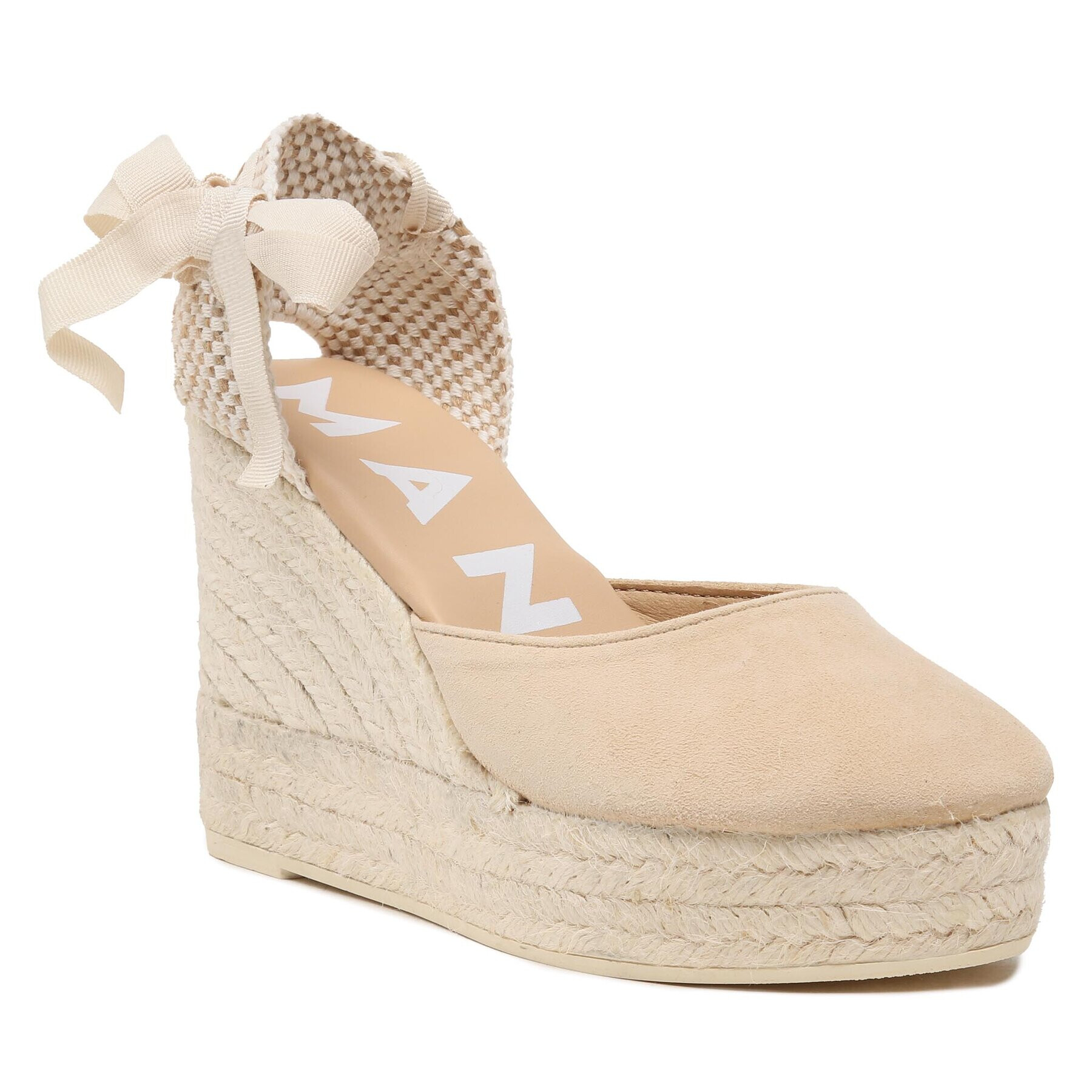 Manebi Еспадрили Soft Suede Wedge Espadrilles M 1.1 WV Бежов - Pepit.bg