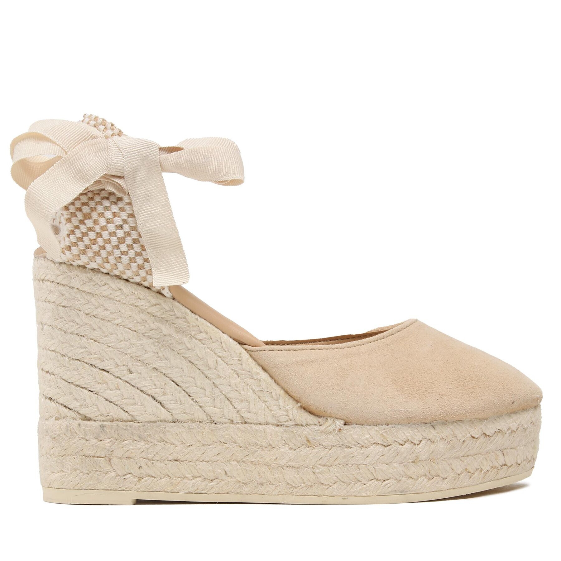 Manebi Еспадрили Soft Suede Wedge Espadrilles M 1.1 WV Бежов - Pepit.bg