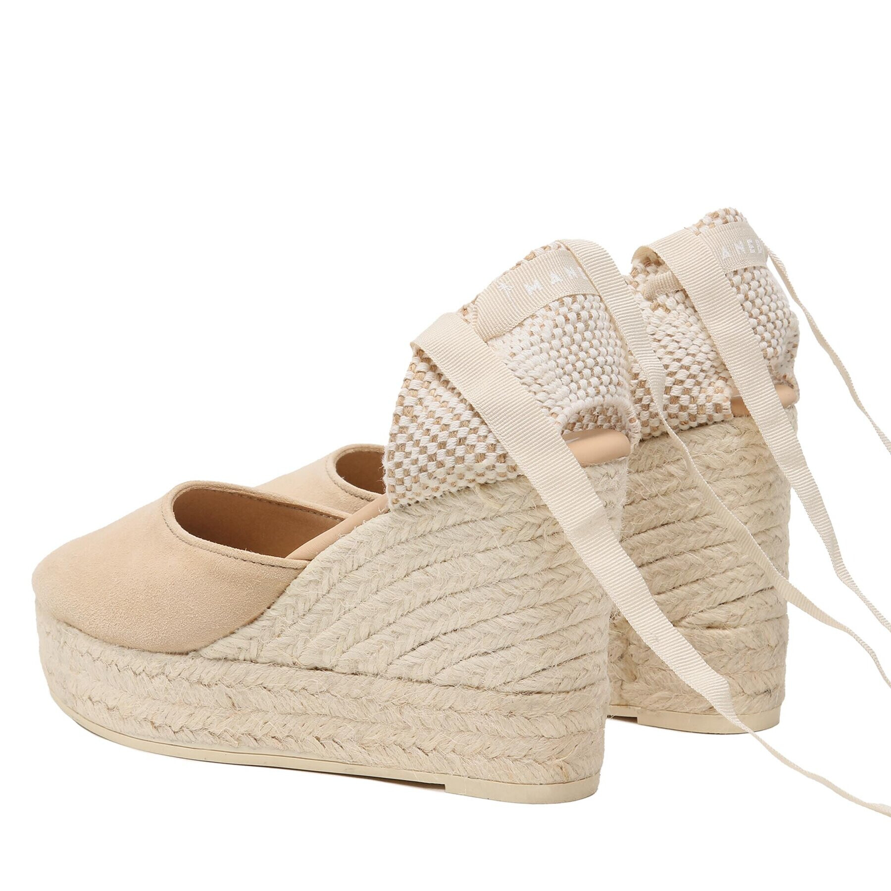 Manebi Еспадрили Soft Suede Wedge Espadrilles M 1.1 WV Бежов - Pepit.bg