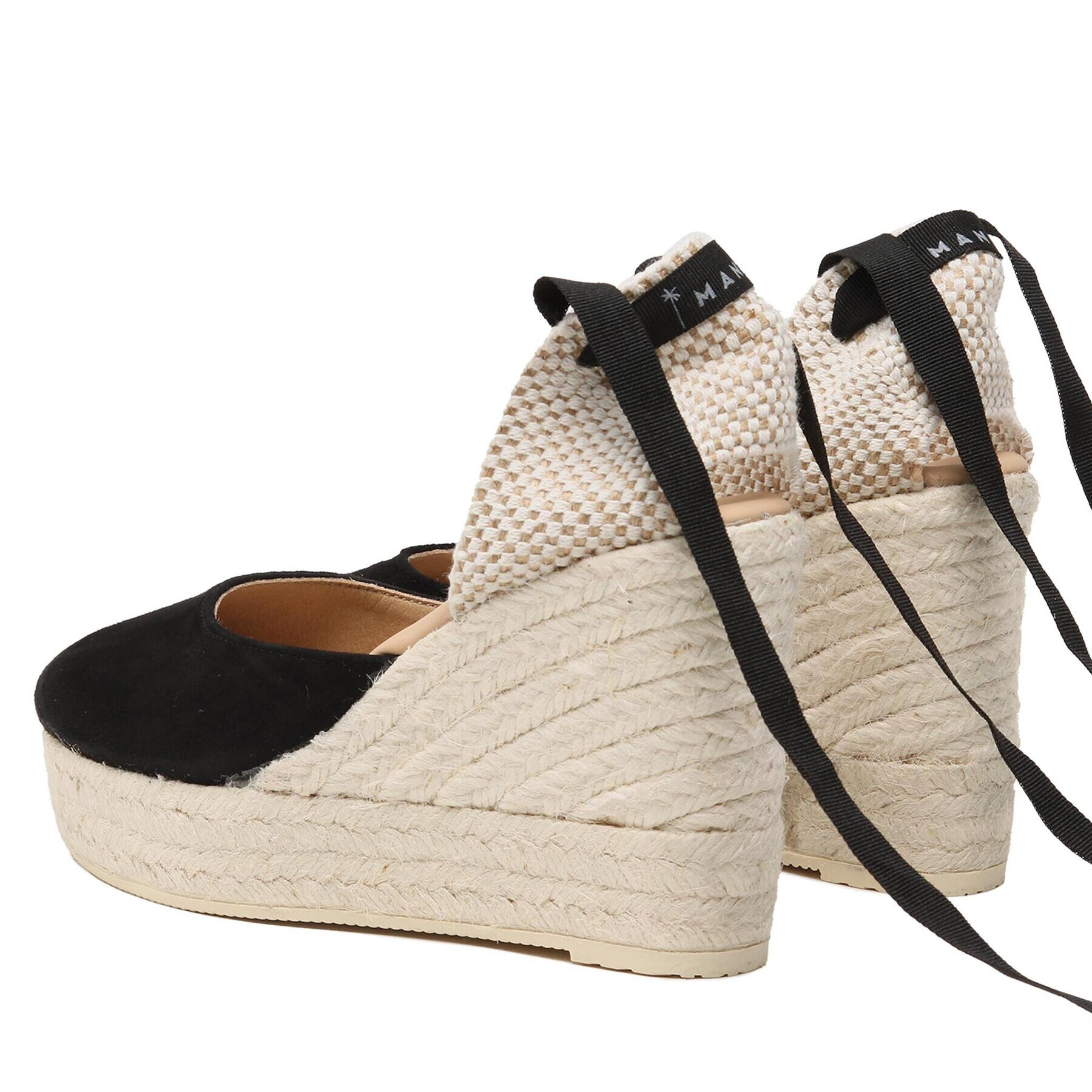 Manebi Еспадрили Wedge Espadrilles K 1.0 WV Черен - Pepit.bg