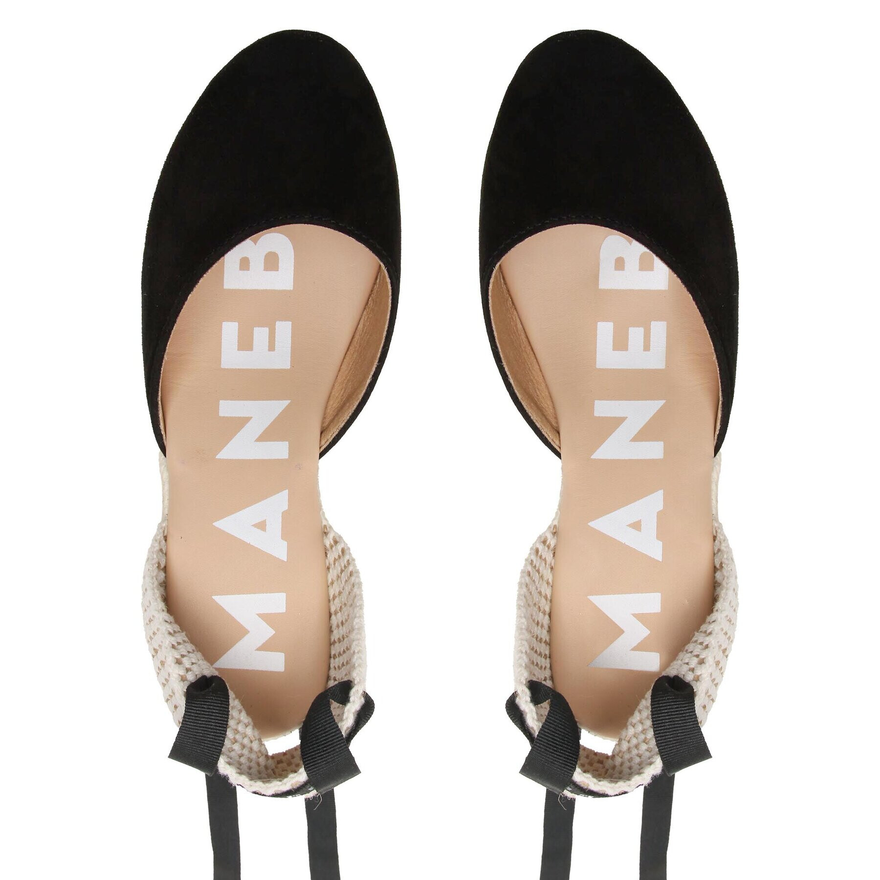 Manebi Еспадрили Wedge Espadrilles K 1.0 WV Черен - Pepit.bg