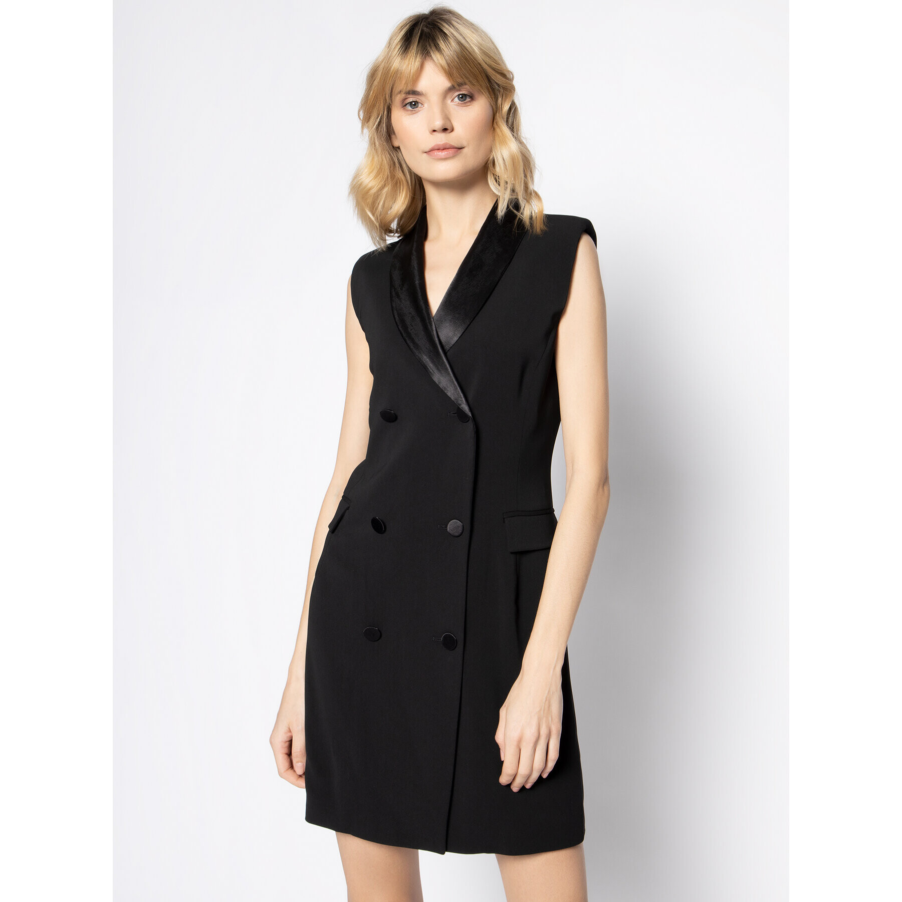 Manila Grace Коктейлна рокля A083PU Черен Regular Fit - Pepit.bg