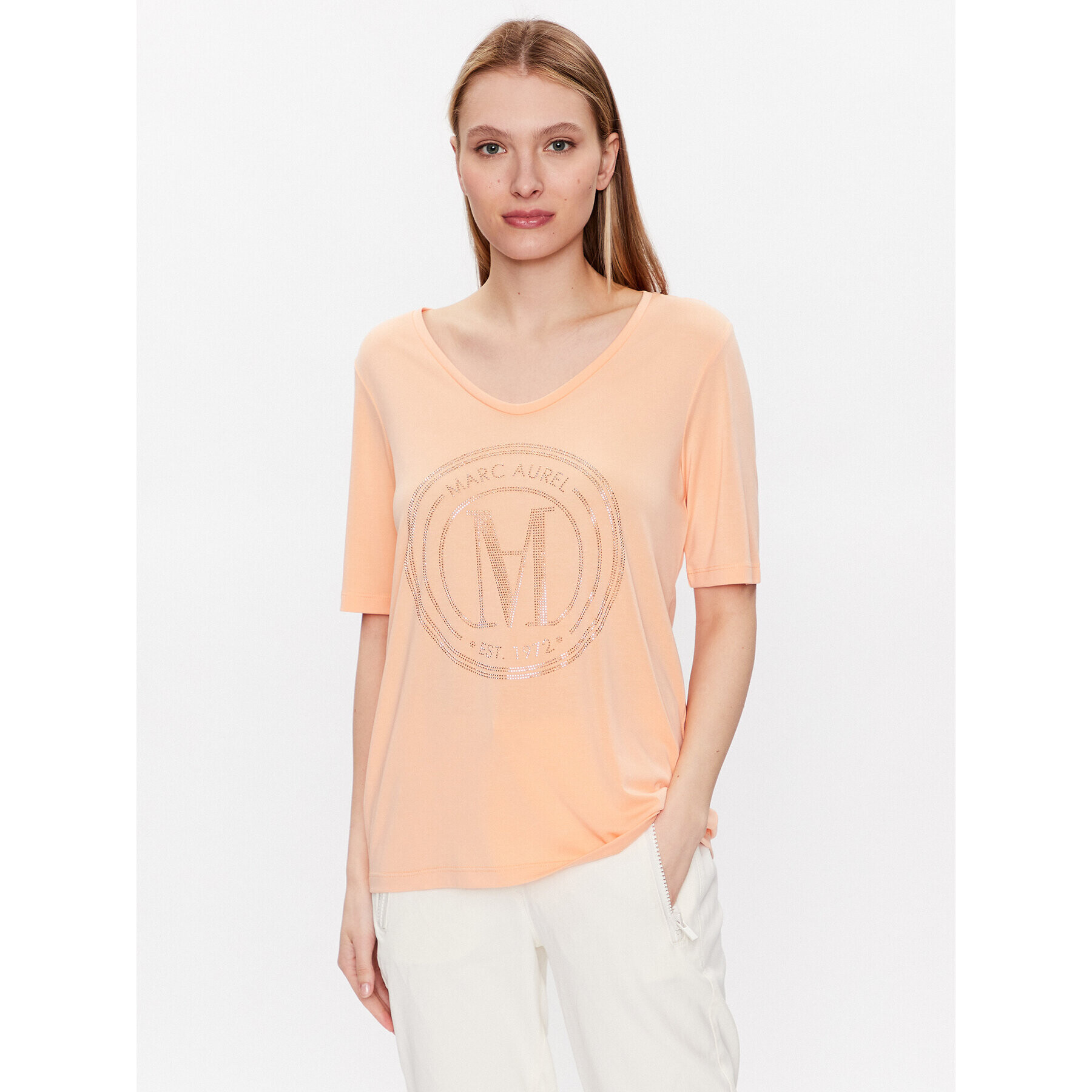 Marc Aurel Тишърт 7411 7000 73550 Оранжев Regular Fit - Pepit.bg