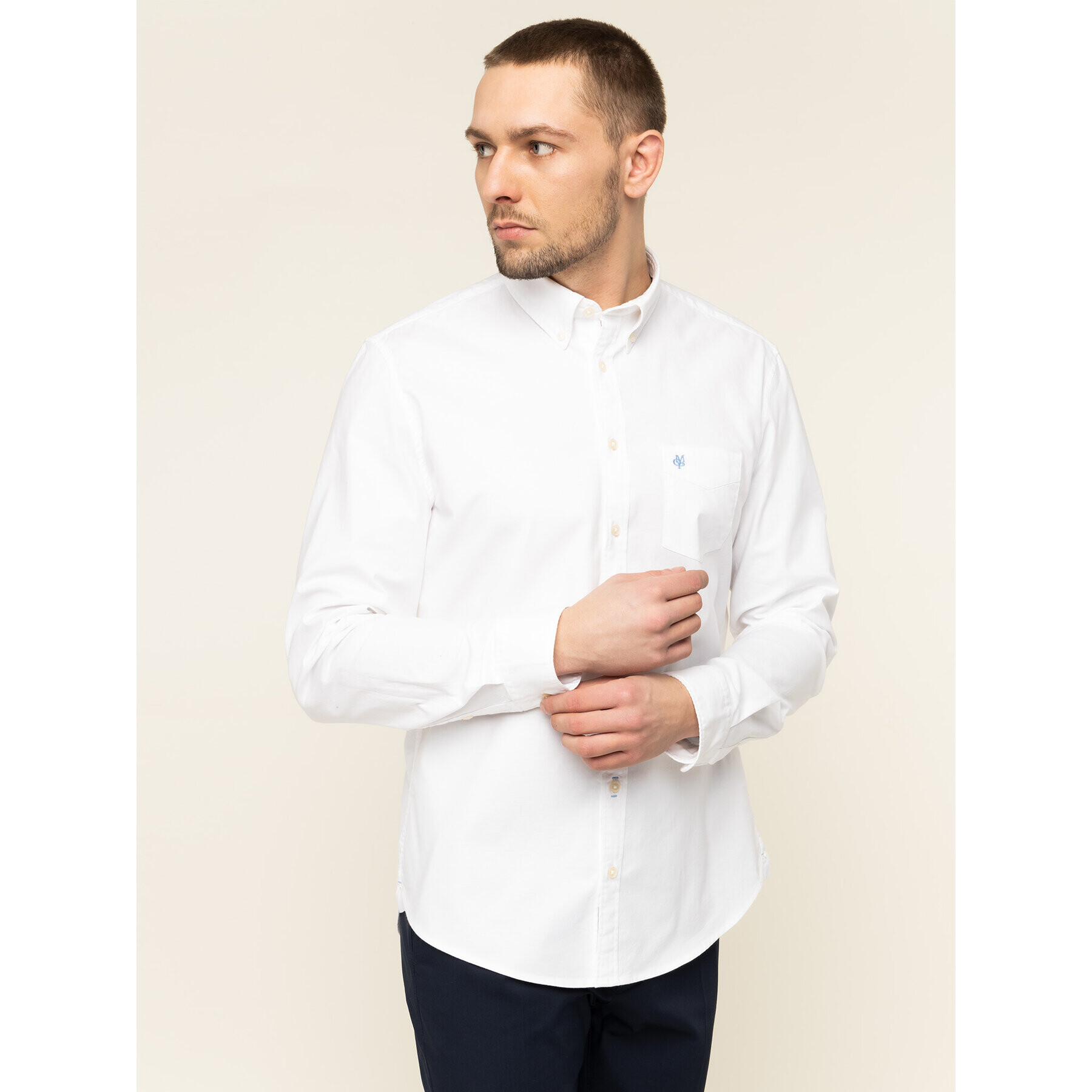 Marc O'Polo Риза 020 7501 42494 Бял Shaped Fit - Pepit.bg