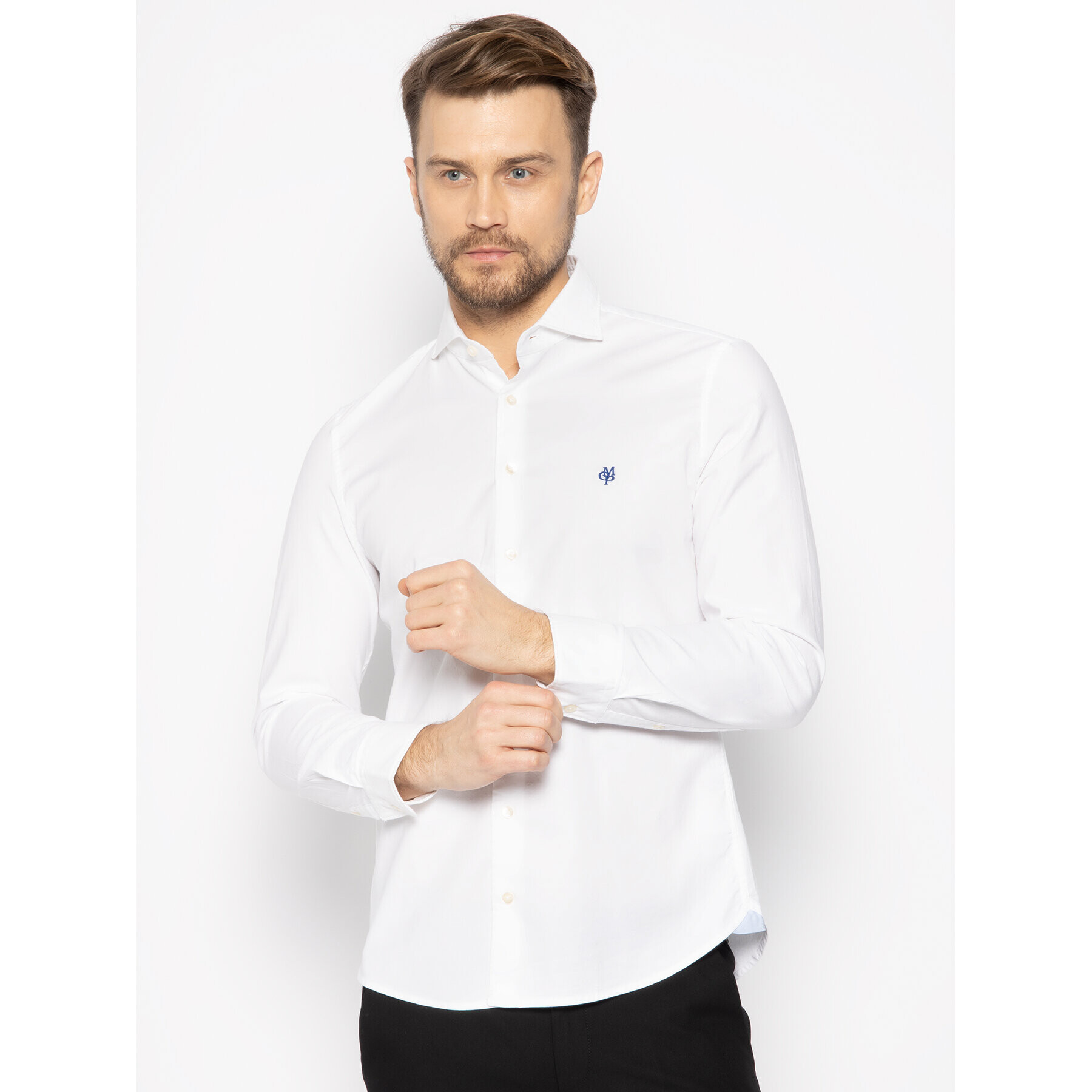 Marc O'Polo Риза 022 7501 42348 Бял Shaped Fit - Pepit.bg