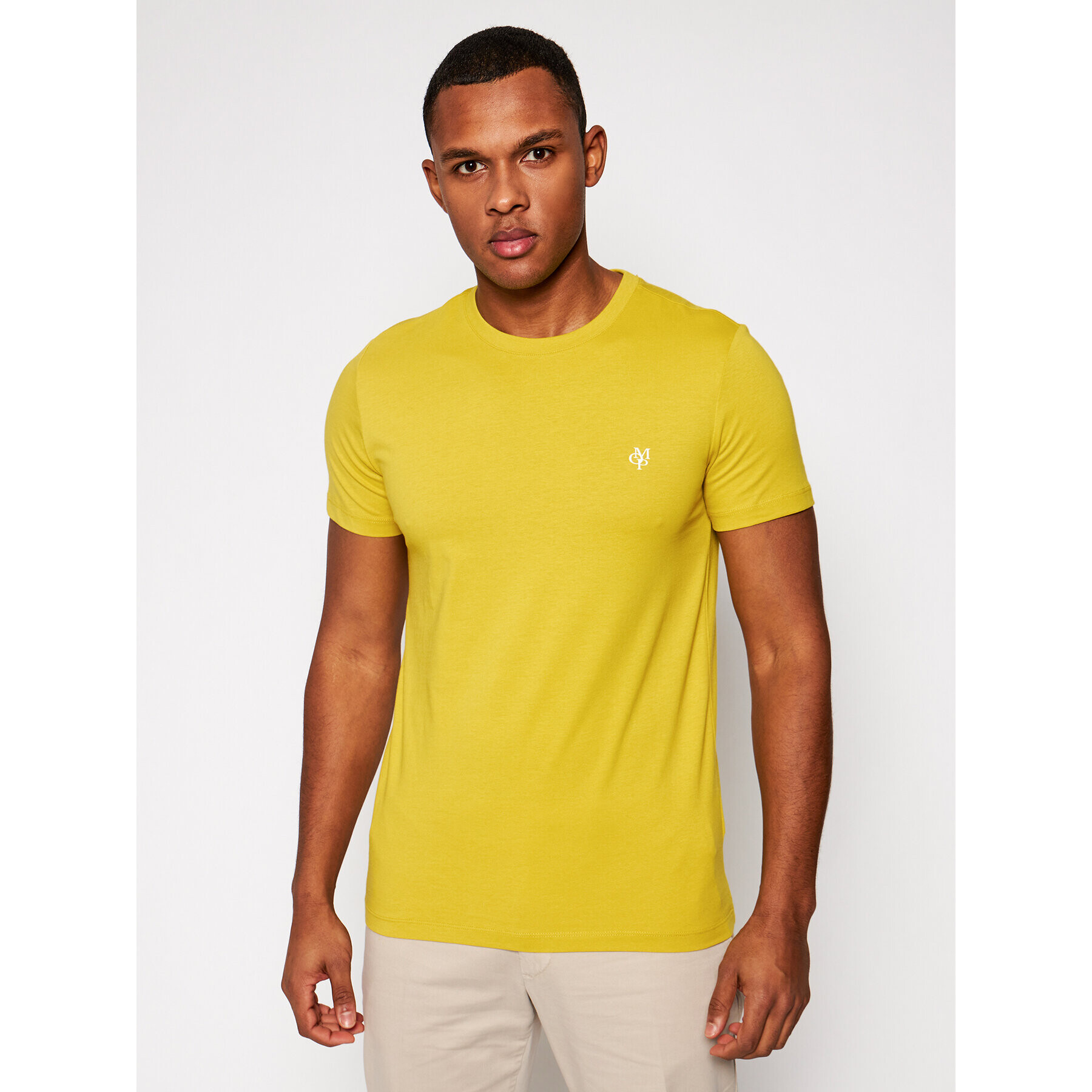 Marc O'Polo Тишърт 121 2220 51068 Жълт Shaped Fit - Pepit.bg