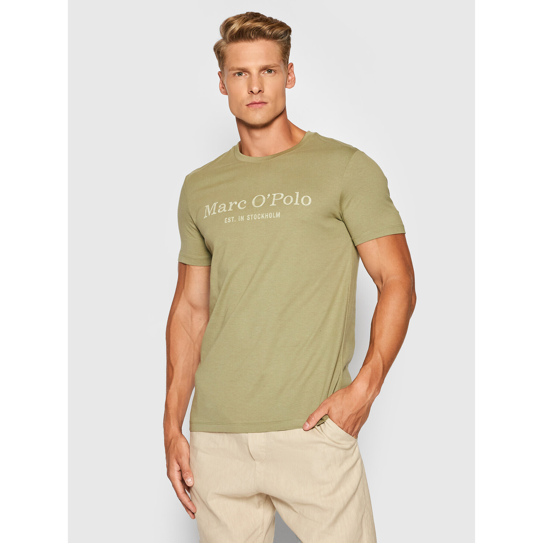 Marc O'Polo Тишърт 127 2220 51024 Зелен Regular Fit - Pepit.bg
