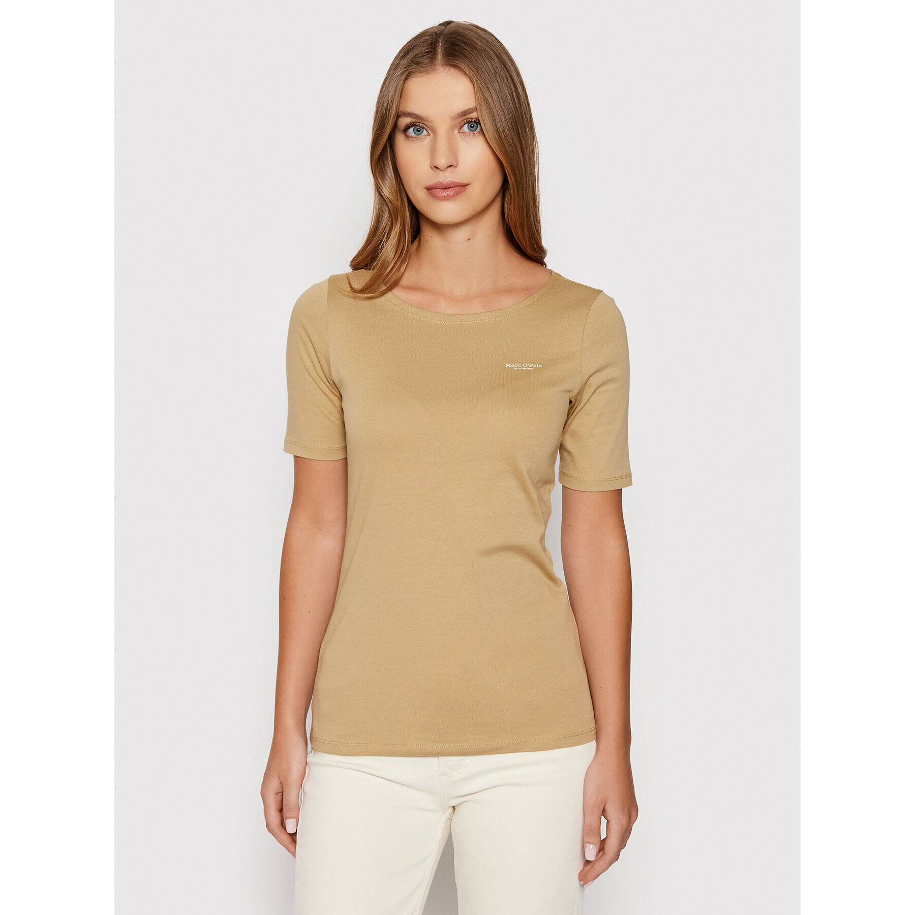 Marc O'Polo Тишърт 202 2183 51003 Бежов Regular Fit - Pepit.bg