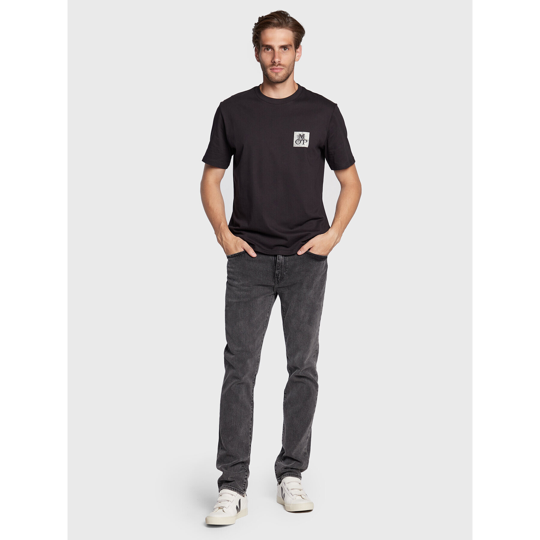 Marc O'Polo Тишърт 227 2012 51620 Черен Regular Fit - Pepit.bg