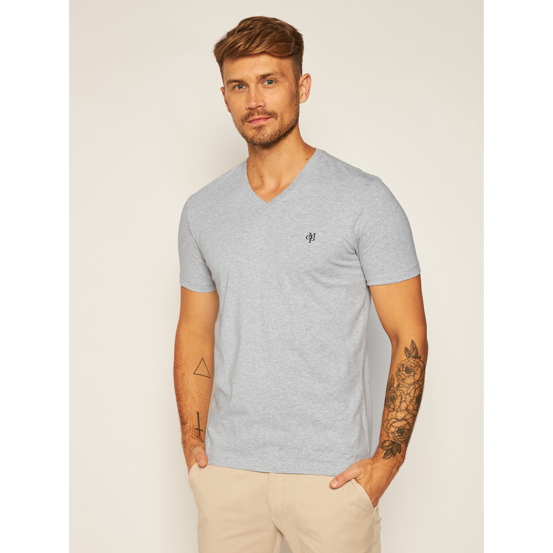 Marc O'Polo Тишърт B21 2220 51018 Сив Shaped Fit - Pepit.bg