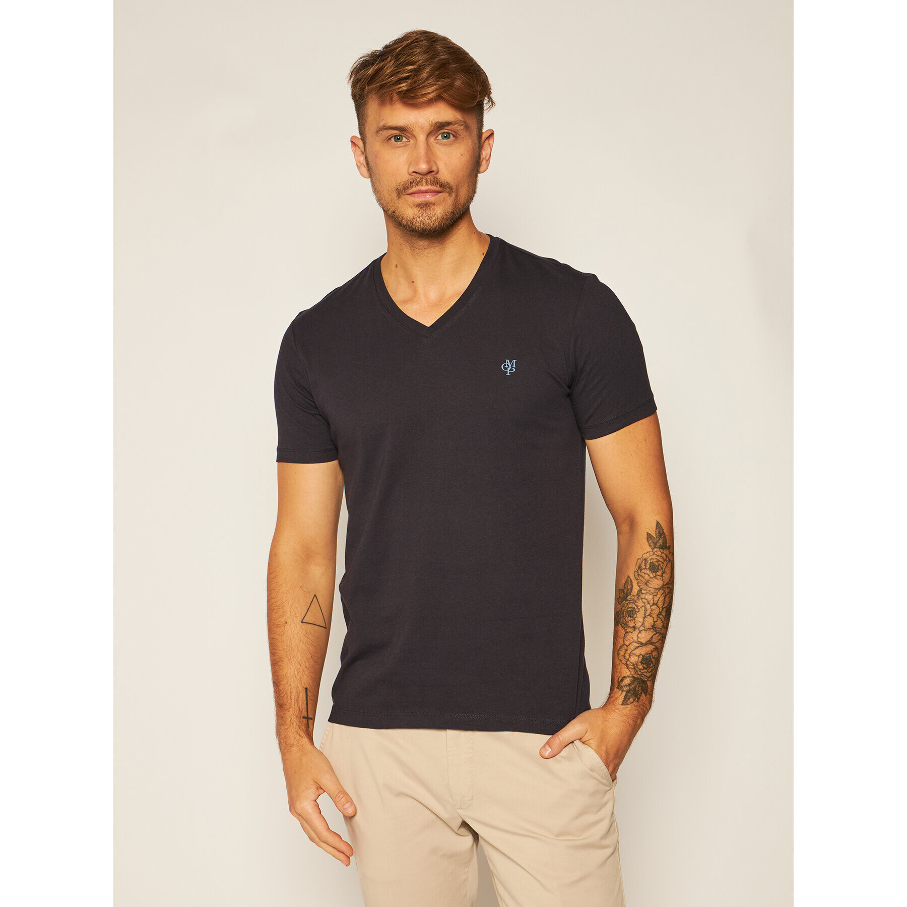 Marc O'Polo Тишърт B21 2220 51018 Тъмносин Shaped Fit - Pepit.bg