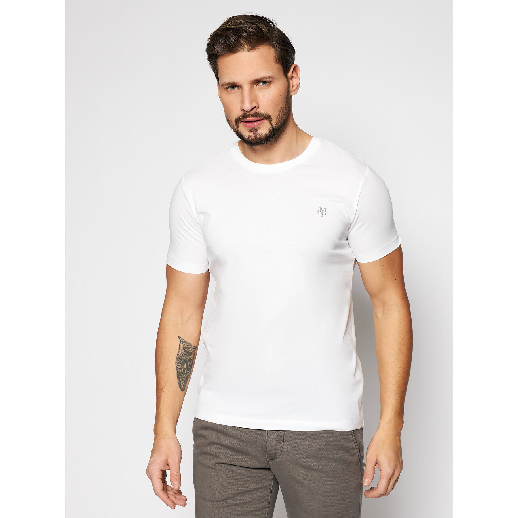 Marc O'Polo Тишърт B21 2220 51068 Бял Shaped Fit - Pepit.bg