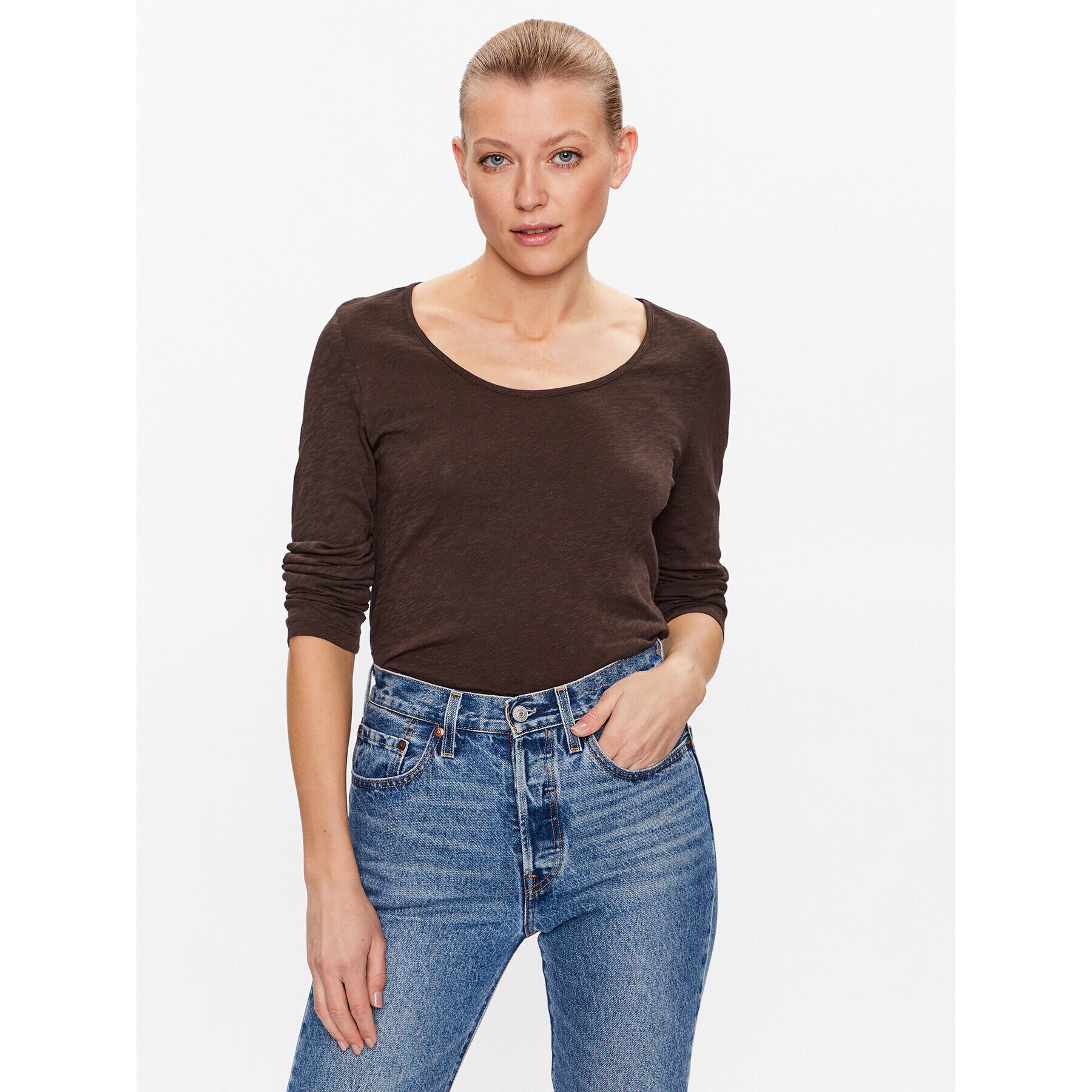Marc O'Polo Блуза 302226152515 Кафяв Regular Fit - Pepit.bg