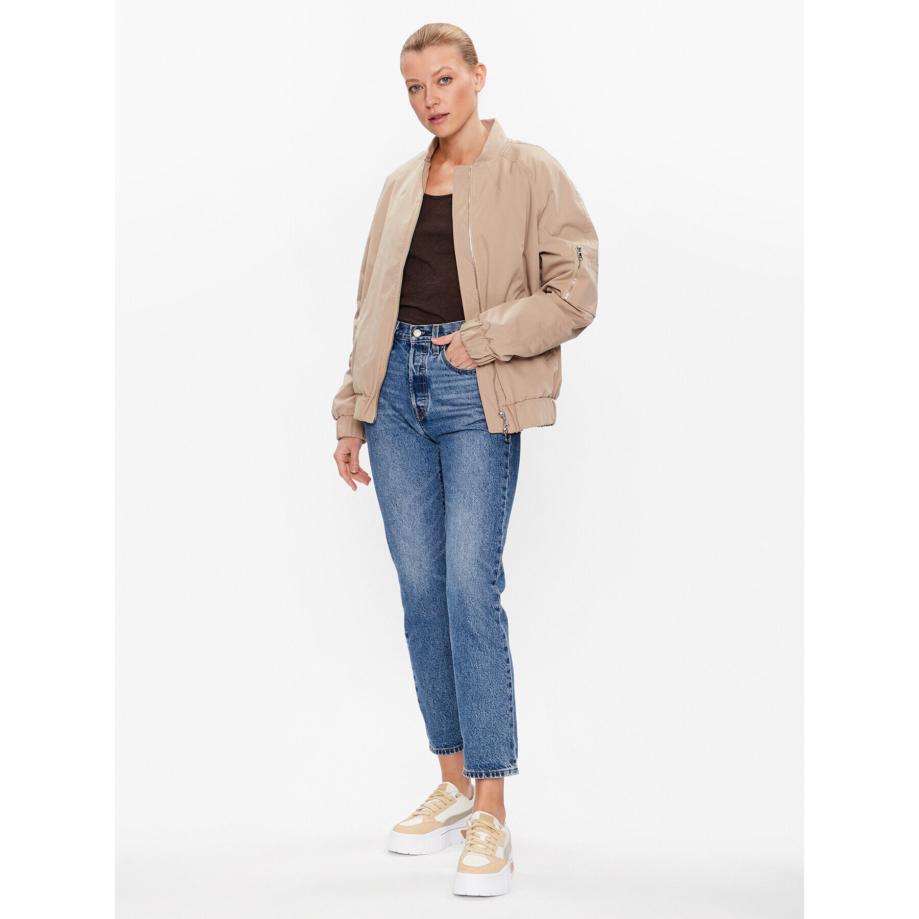 Marc O'Polo Блуза 302226152515 Кафяв Regular Fit - Pepit.bg