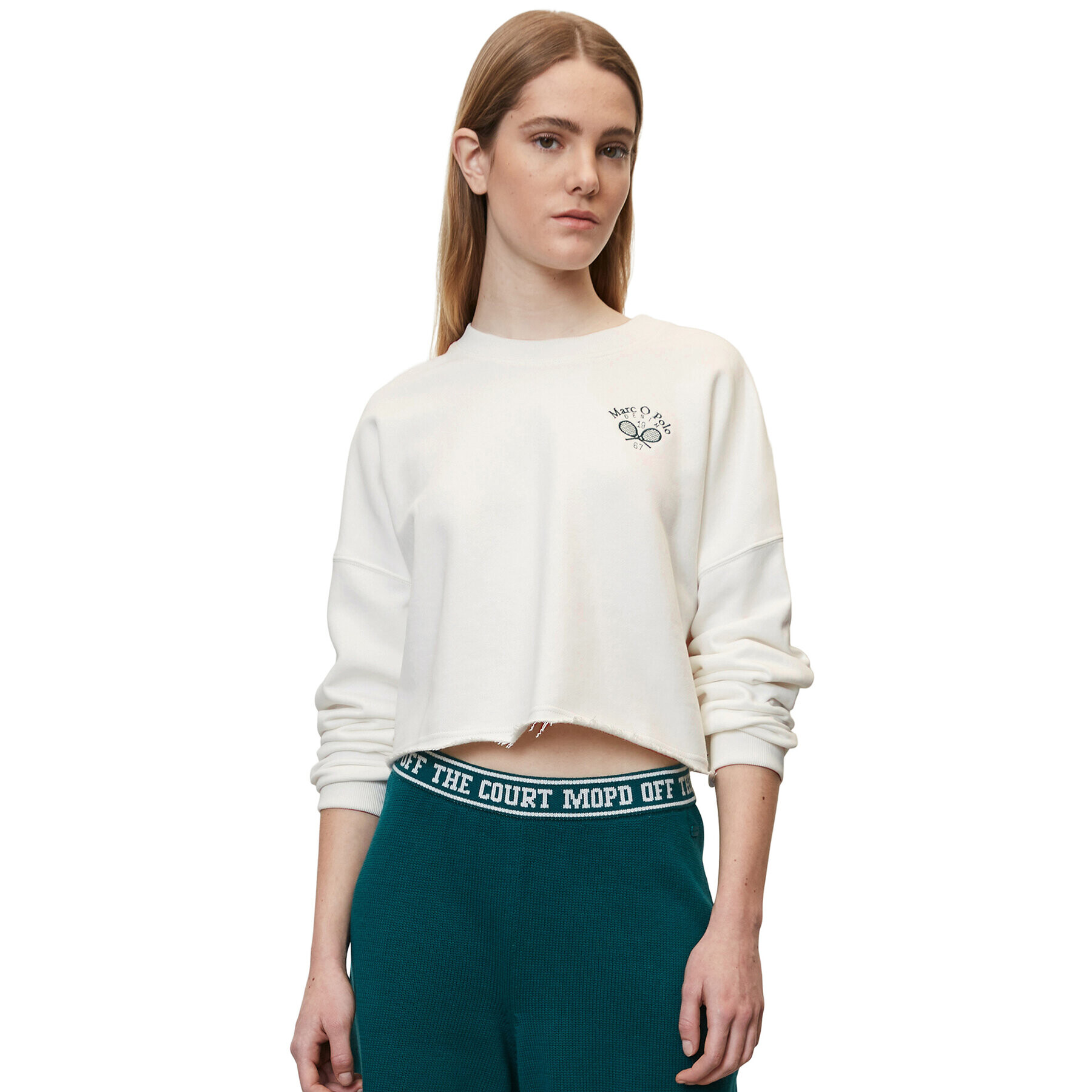 Marc O'Polo Denim Суитшърт 343419654047 Бял Oversize - Pepit.bg