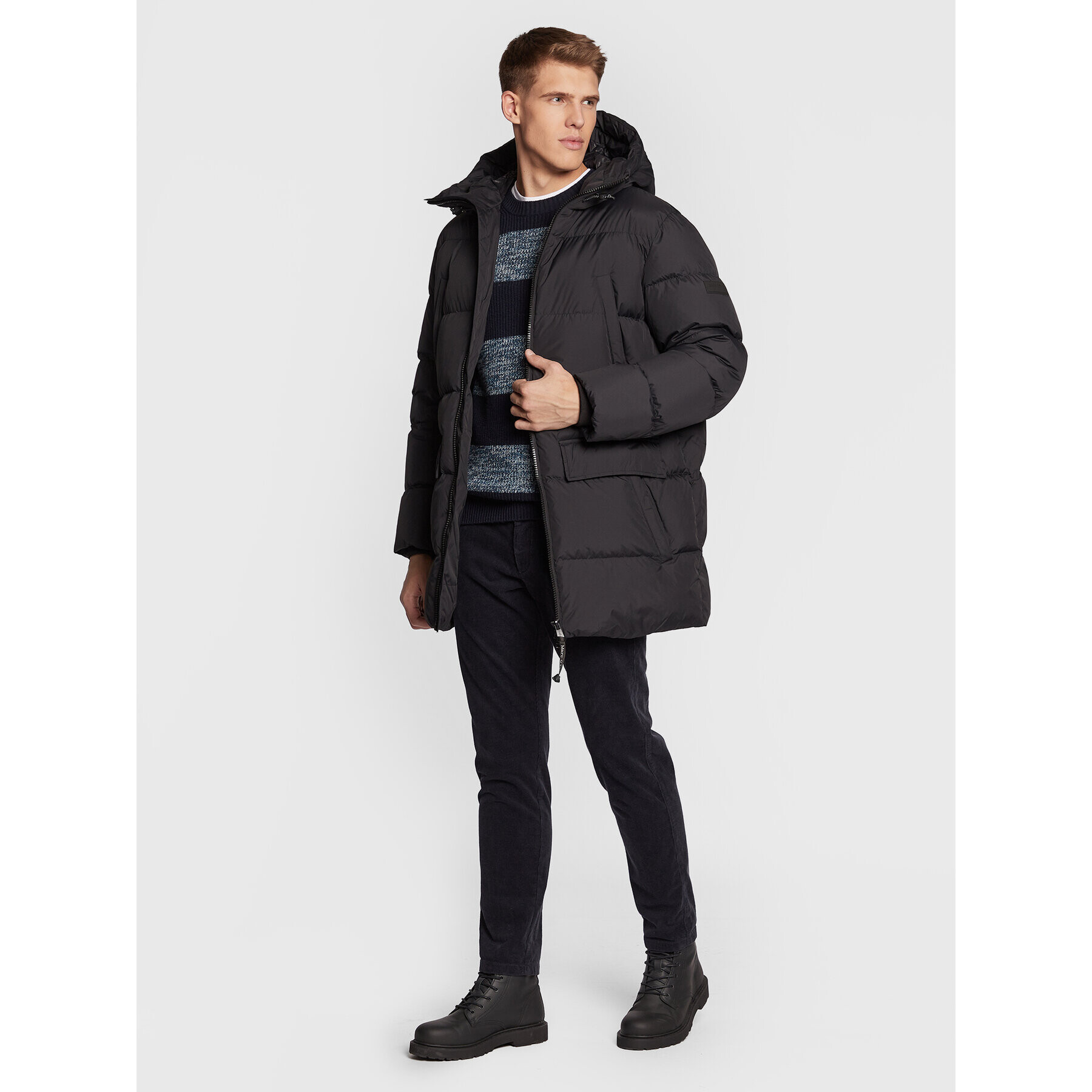 Marc O'Polo Пухено яке M29 0960 70248 Черен Regular Fit - Pepit.bg