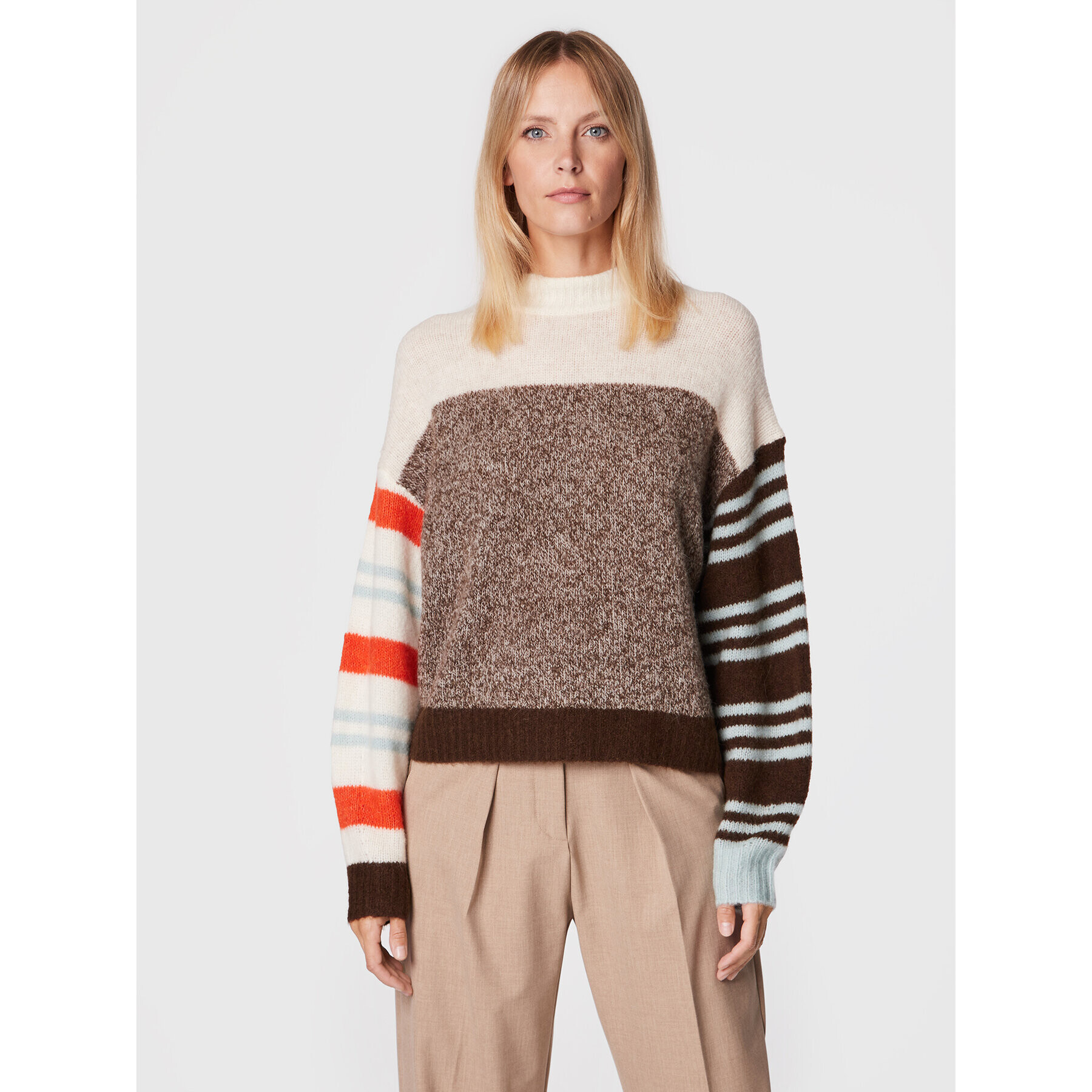 Marc O'Polo Пуловер 208 6051 60475 Кафяв Regular Fit - Pepit.bg